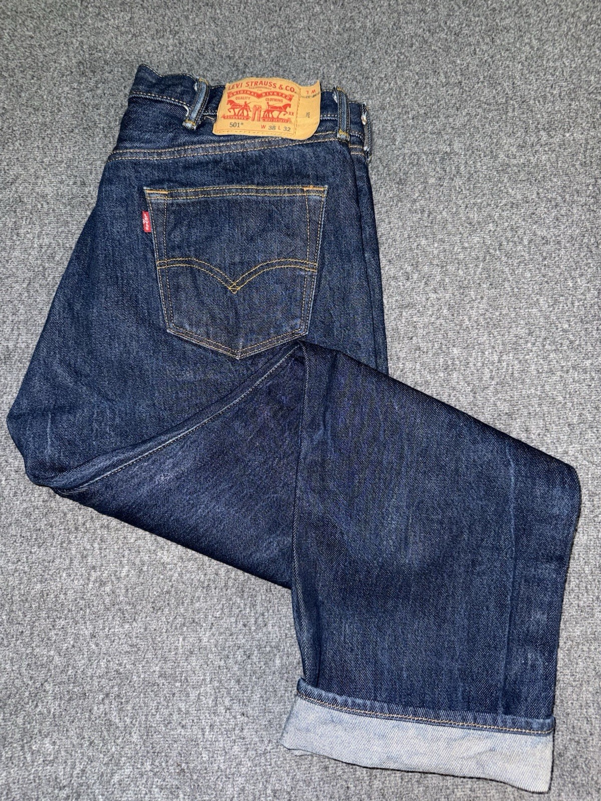 Levis Original 501 Denim Jeans Shrink To Fit Men’s Size 38×32 Straight 2016