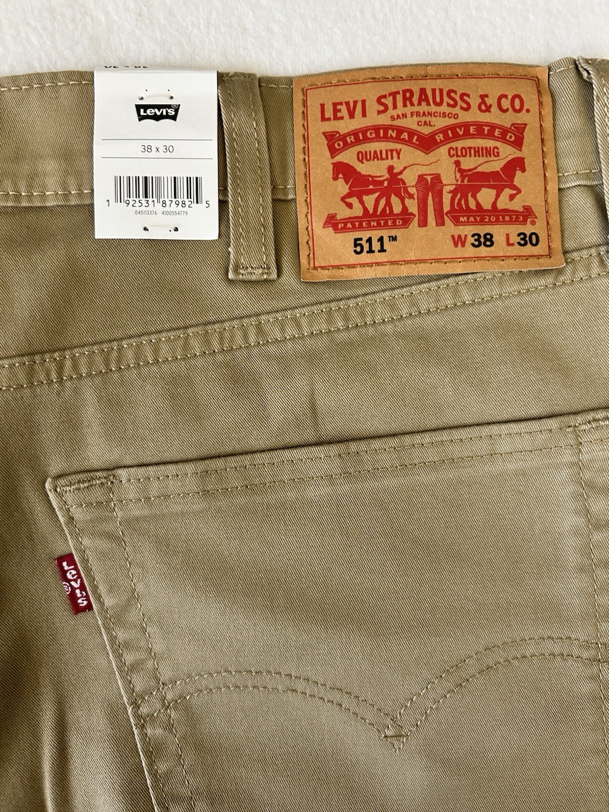 Levi’s 511 Slim Jeans Men’s Size 38×30 Beige Stretch Brushed Cotton All Seasons