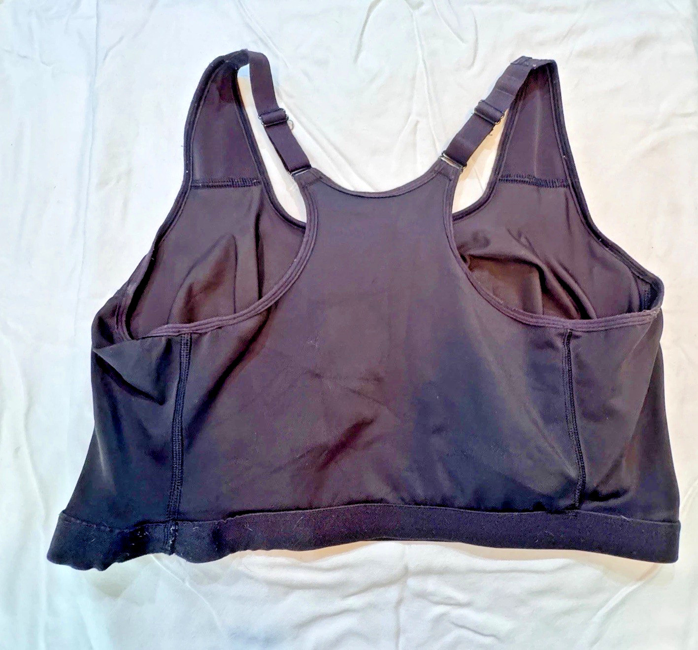 Ruby Ribbon Black Demiette Racerback Sports Bra W/Adjustable Straps Size 44