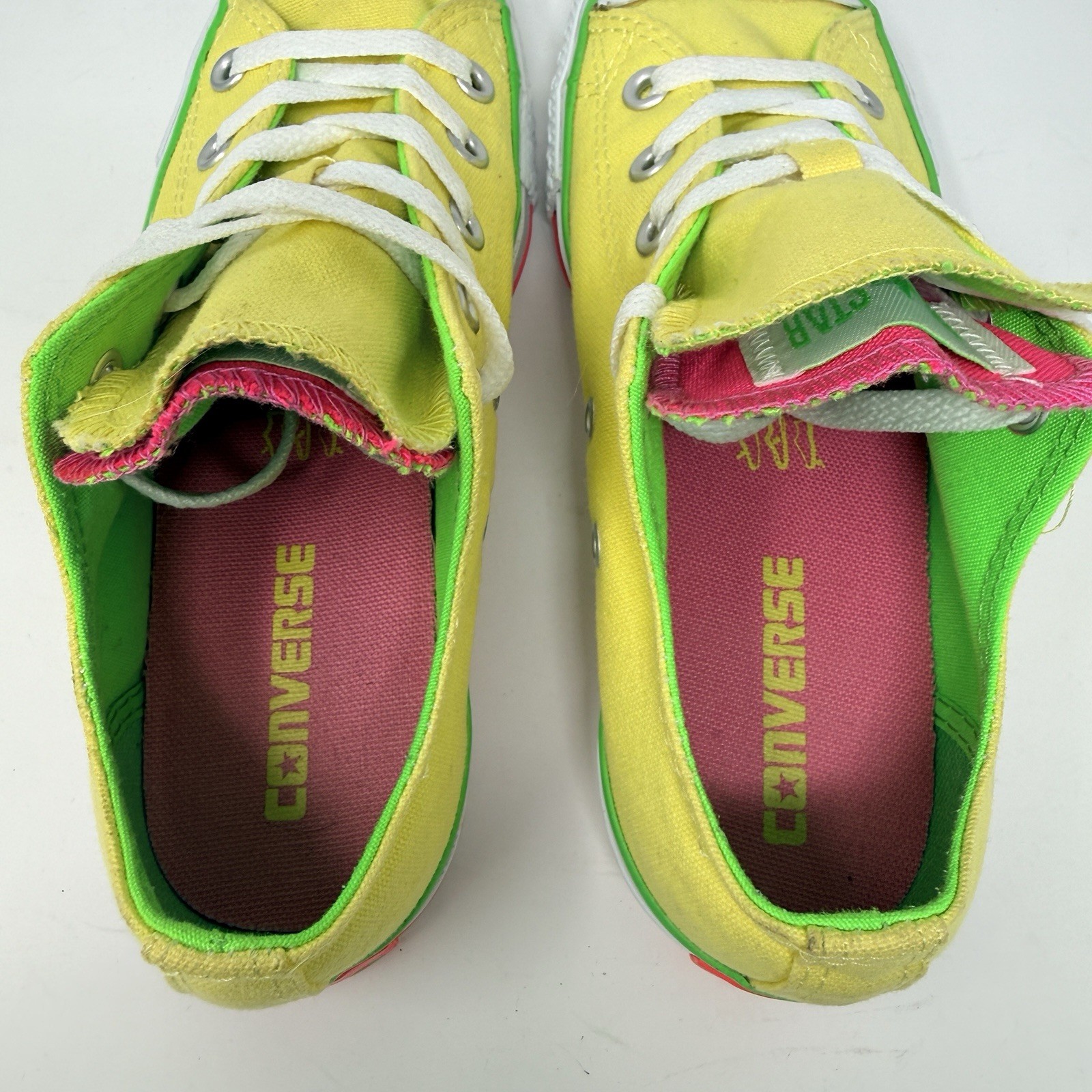Converse Chuck Taylor All-Star Double Tongue Neon Sneakers Unisex Men 4 Women 6