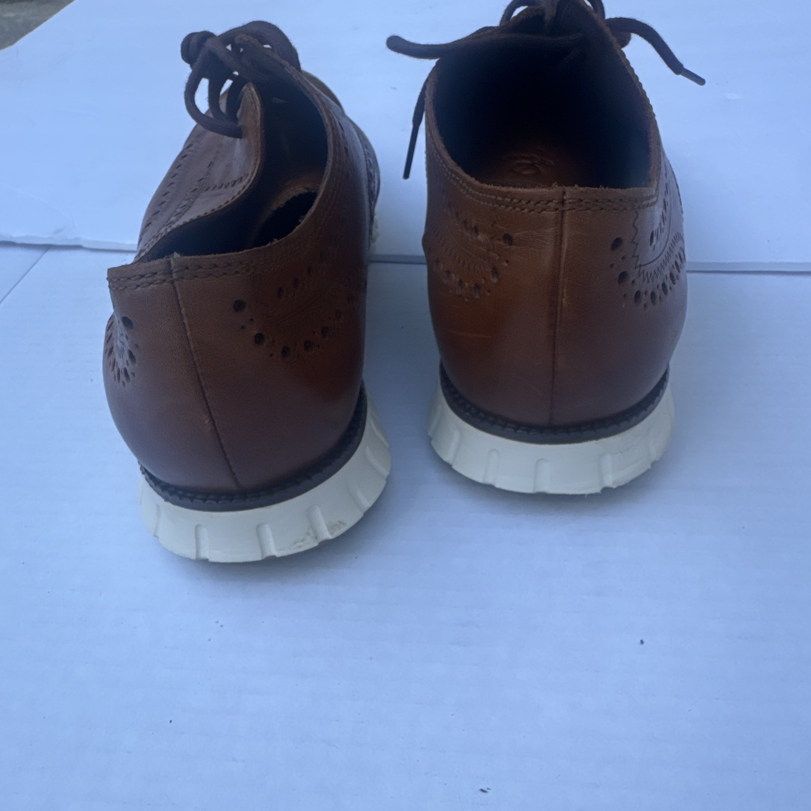 Cole Haan Men’s Leather Wingtip Oxford Dress Shoes Brown US 12 M C14493