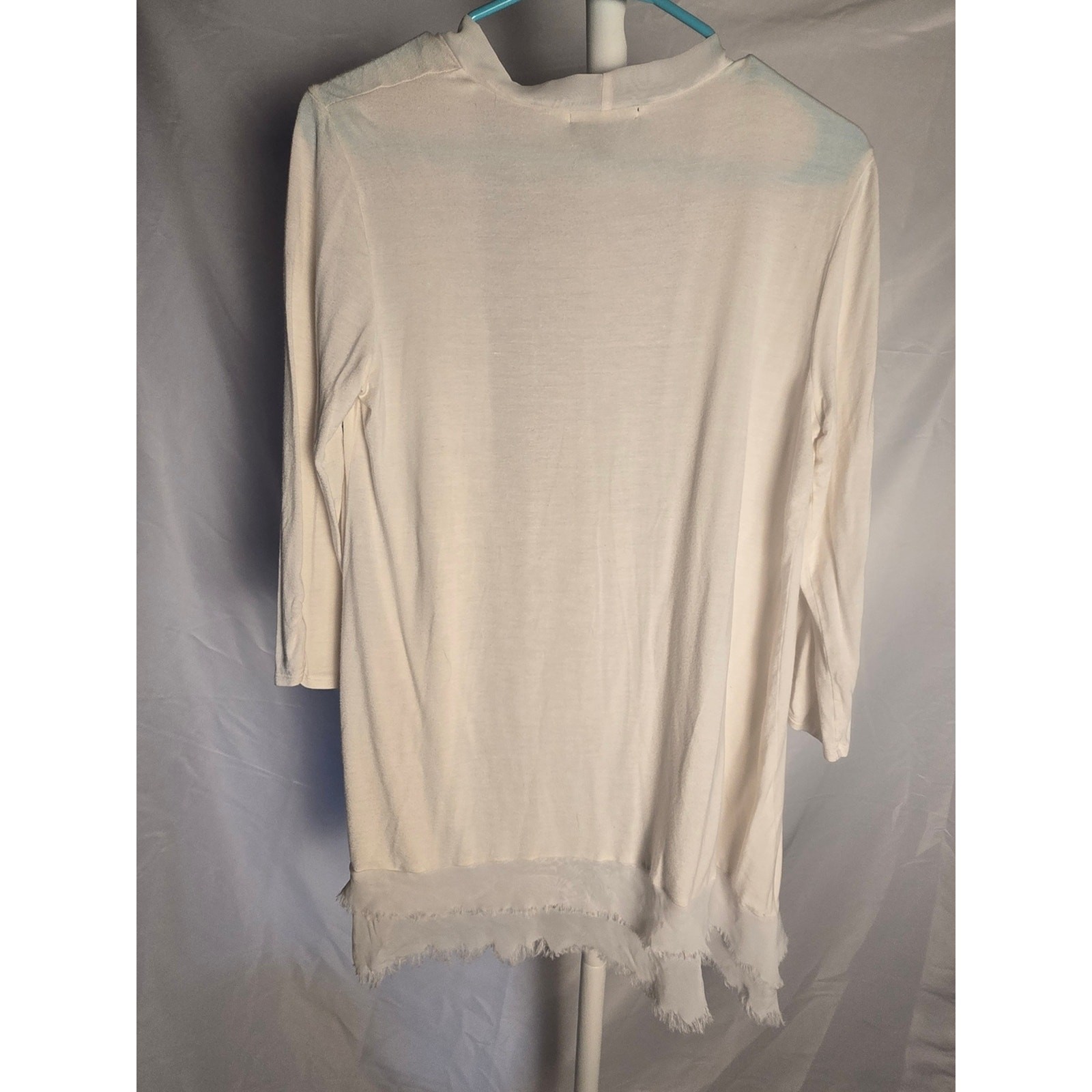 AB Studio White Open-Front Women’s Cardigan Sweater Size Medium