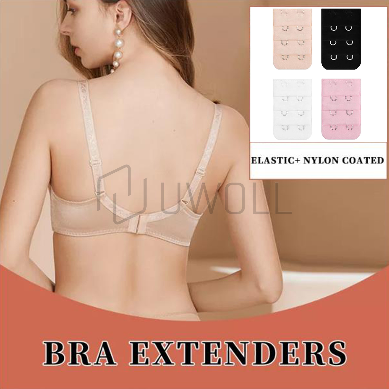 4Pcs Adjustable Bra Extender Back Clip Hook Elastic Underwear Strap Extension US