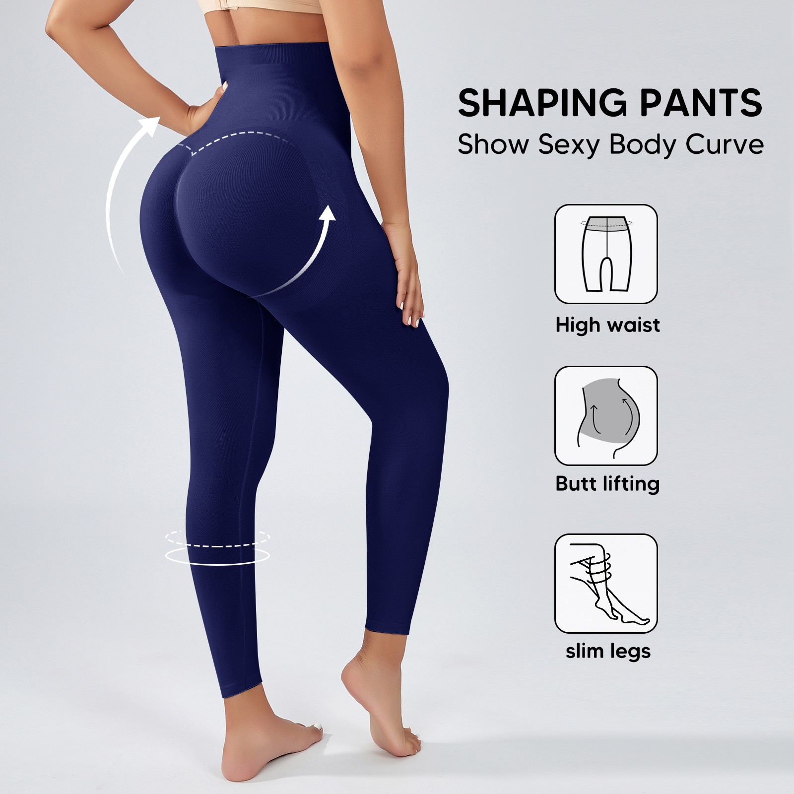 Slimming Anti Cellulite Compression Leggings High Waisted Tummy Control Pants