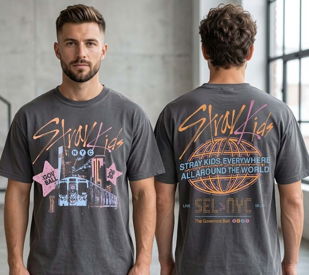 Stray Kids Governors Ball NYC 2026 Event Exclusive Charcoal T-Shirt