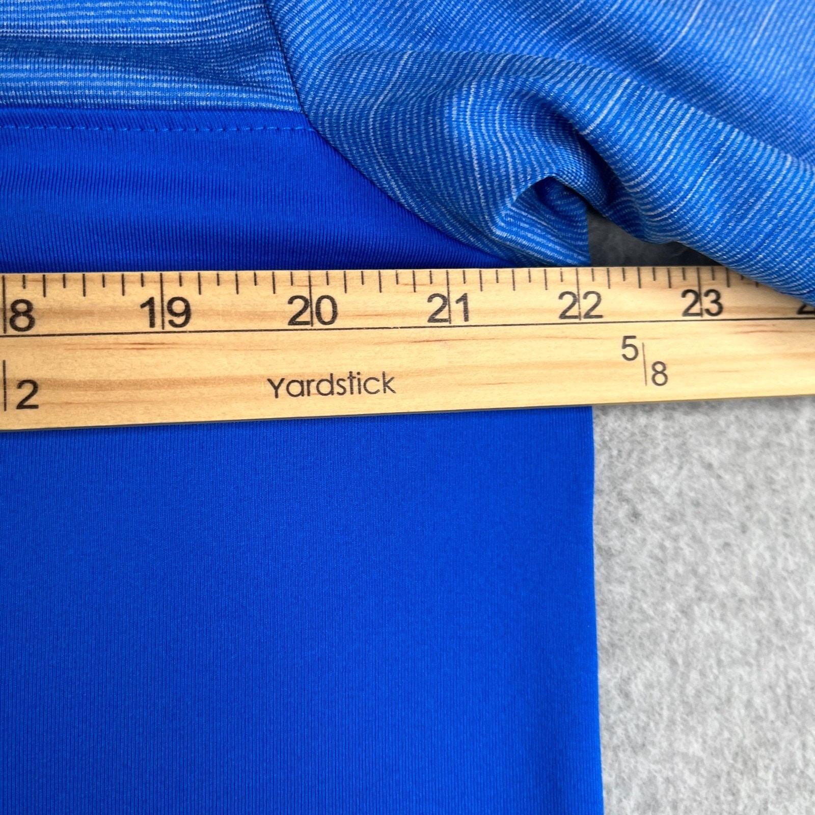 Under Armour Polo Shirt Large Royal Blue Heather Solid 2Tone Stretch Logo Mens