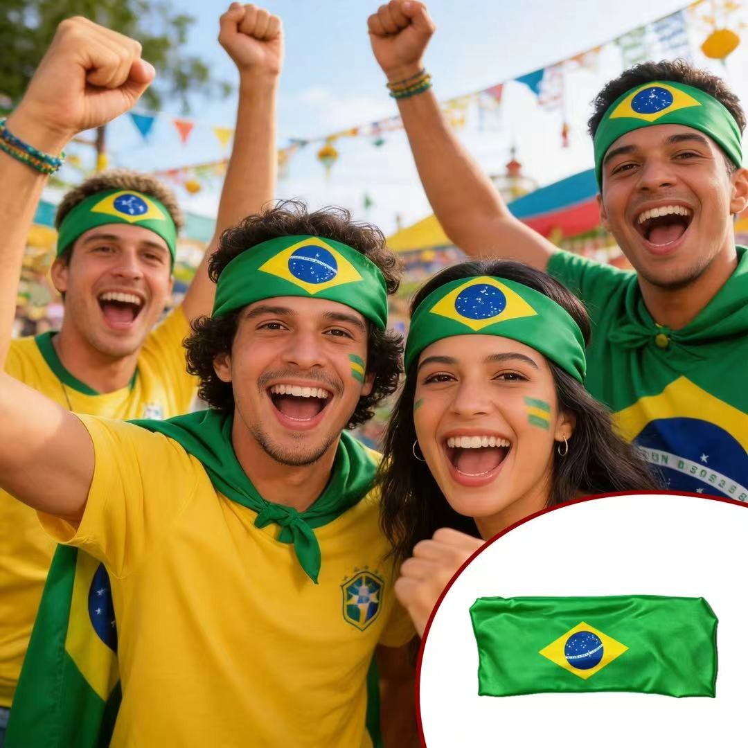 10Pcs World Cup Country Flag Headband Sports Fan Party Cheer Decor Headwear