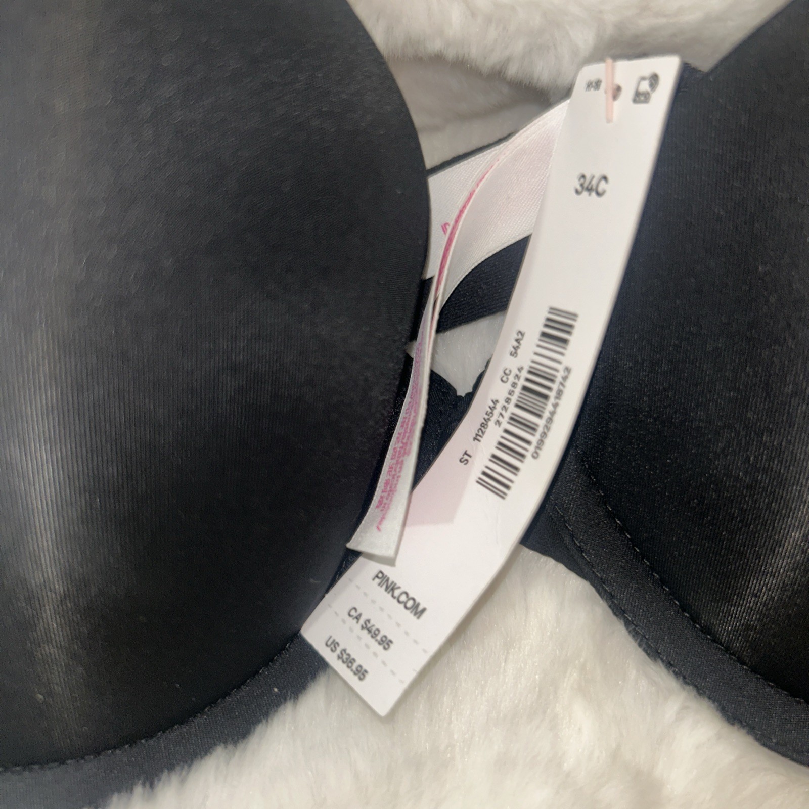 Victoria’s Secret Pink Everywhere Push-Up Black Bra 34C NWT