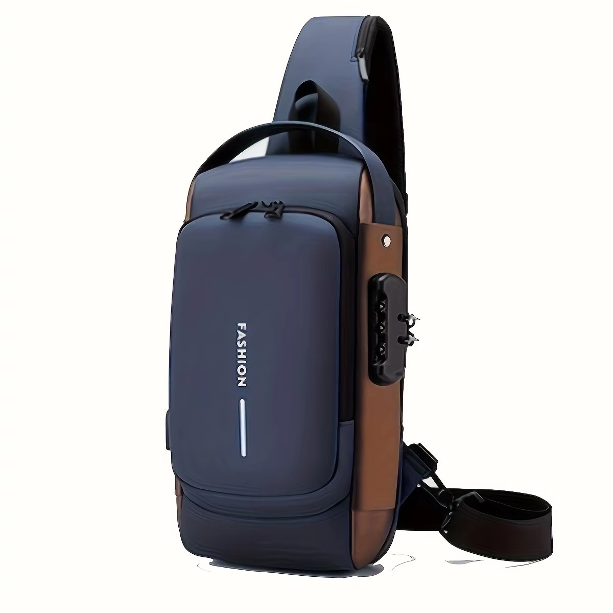 Men Anti Theft Chest Bag USB Charging Crossbody Sling Shoulder Travel Pack