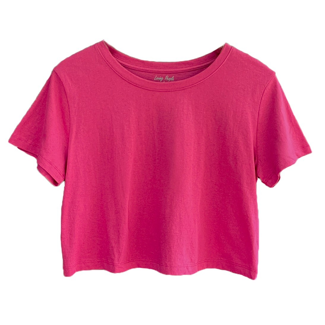 Women’s Loose Fit Crop Tops Round Neck Short Sleeve Casual 100% Cotton T-Shirts