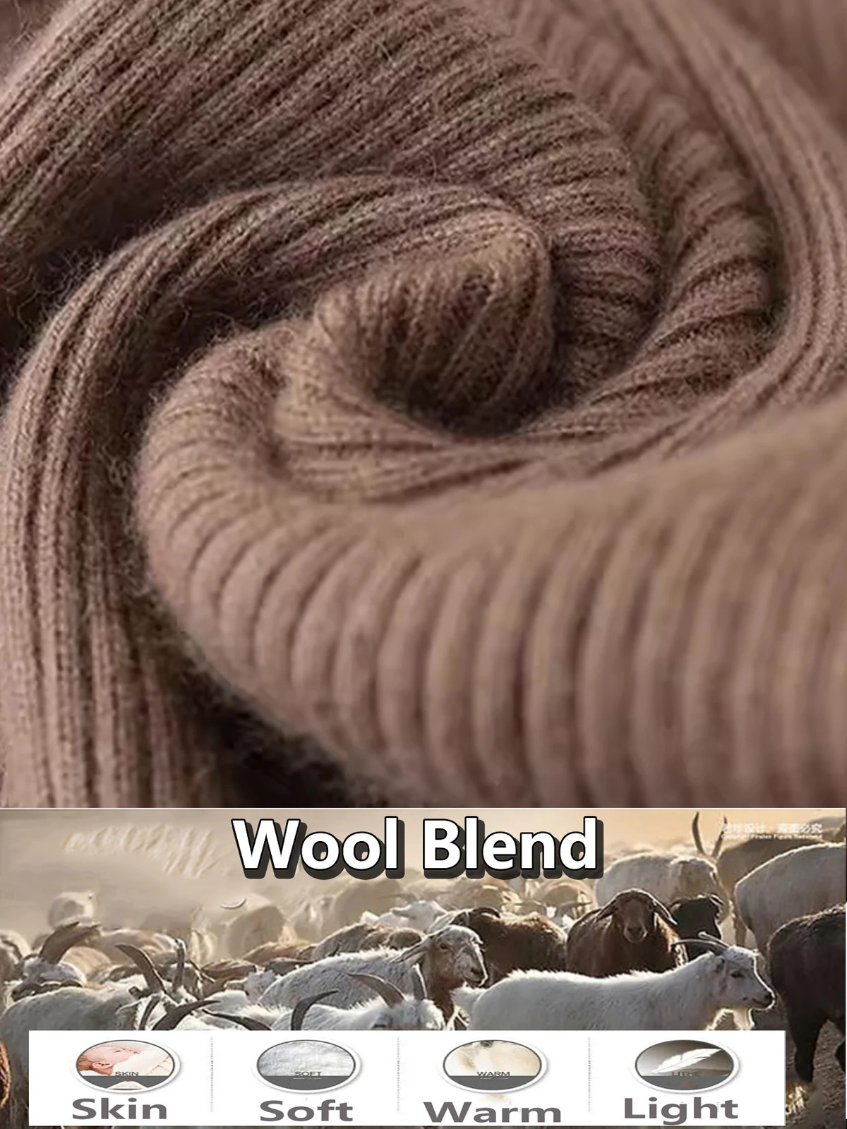 Wool Knitted Ring Scarf for Women Winter Soft Warm Cashmere Solid Neck Warmer Au