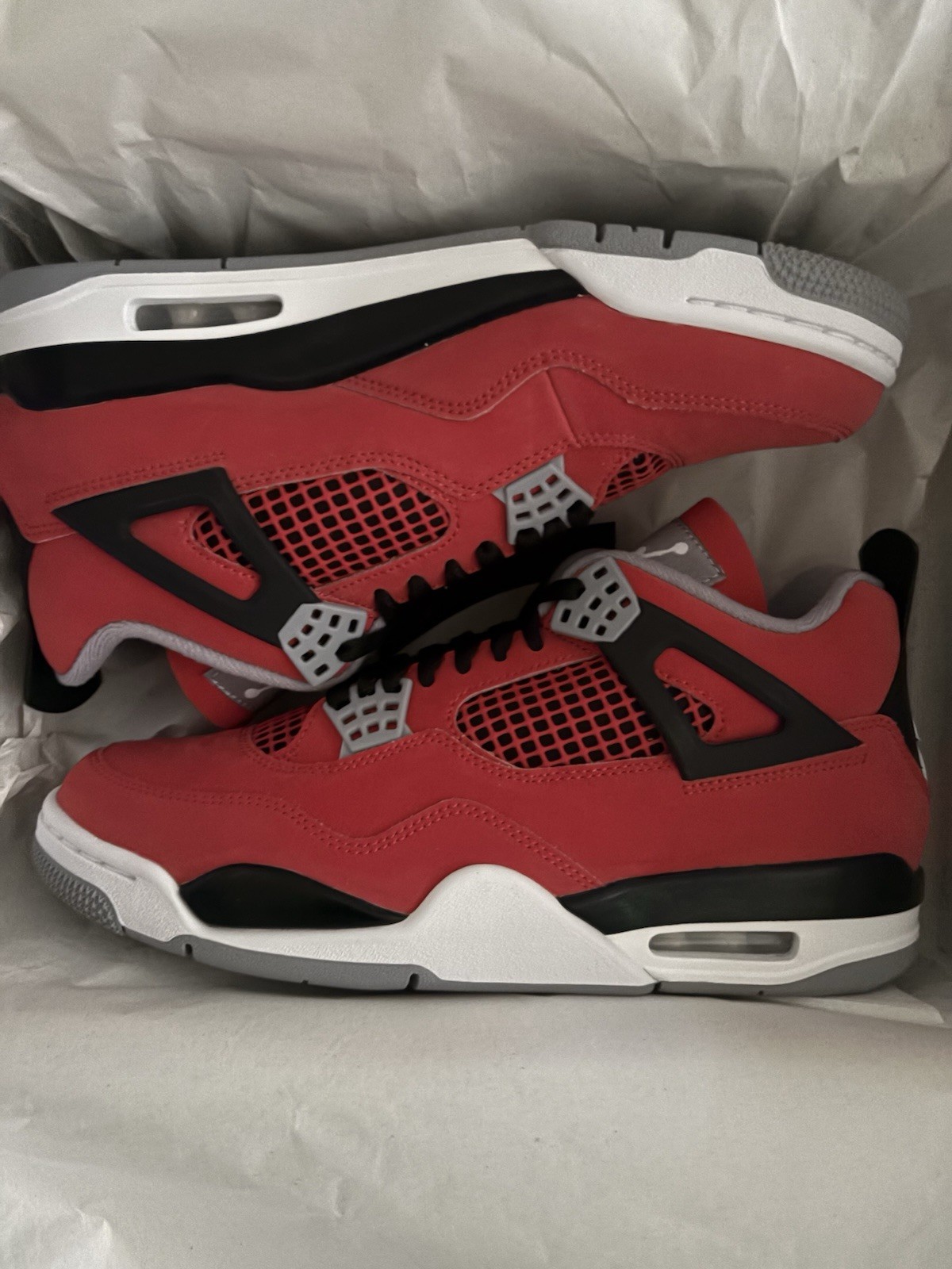 Jordan Air Jordan 4 Mid-Top Lace-Up Sneakers Red Black Gray White Jumpman