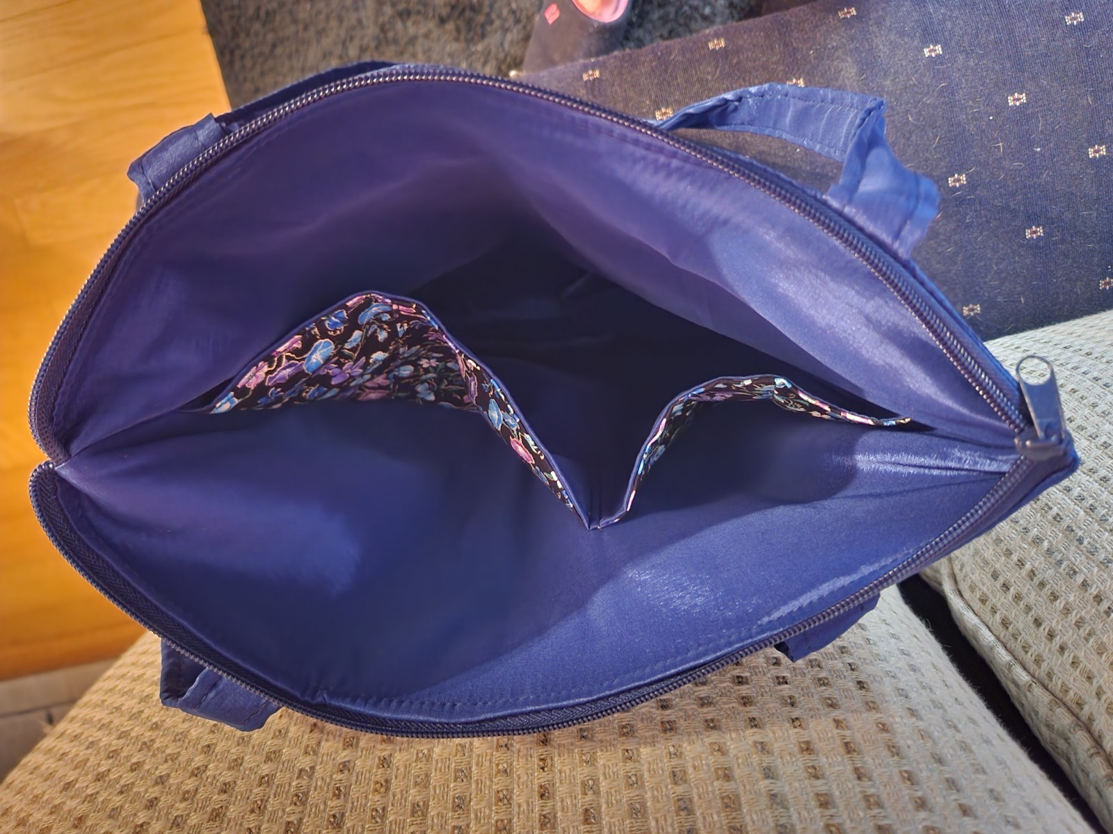 Royal Blue Satin Tote Bag