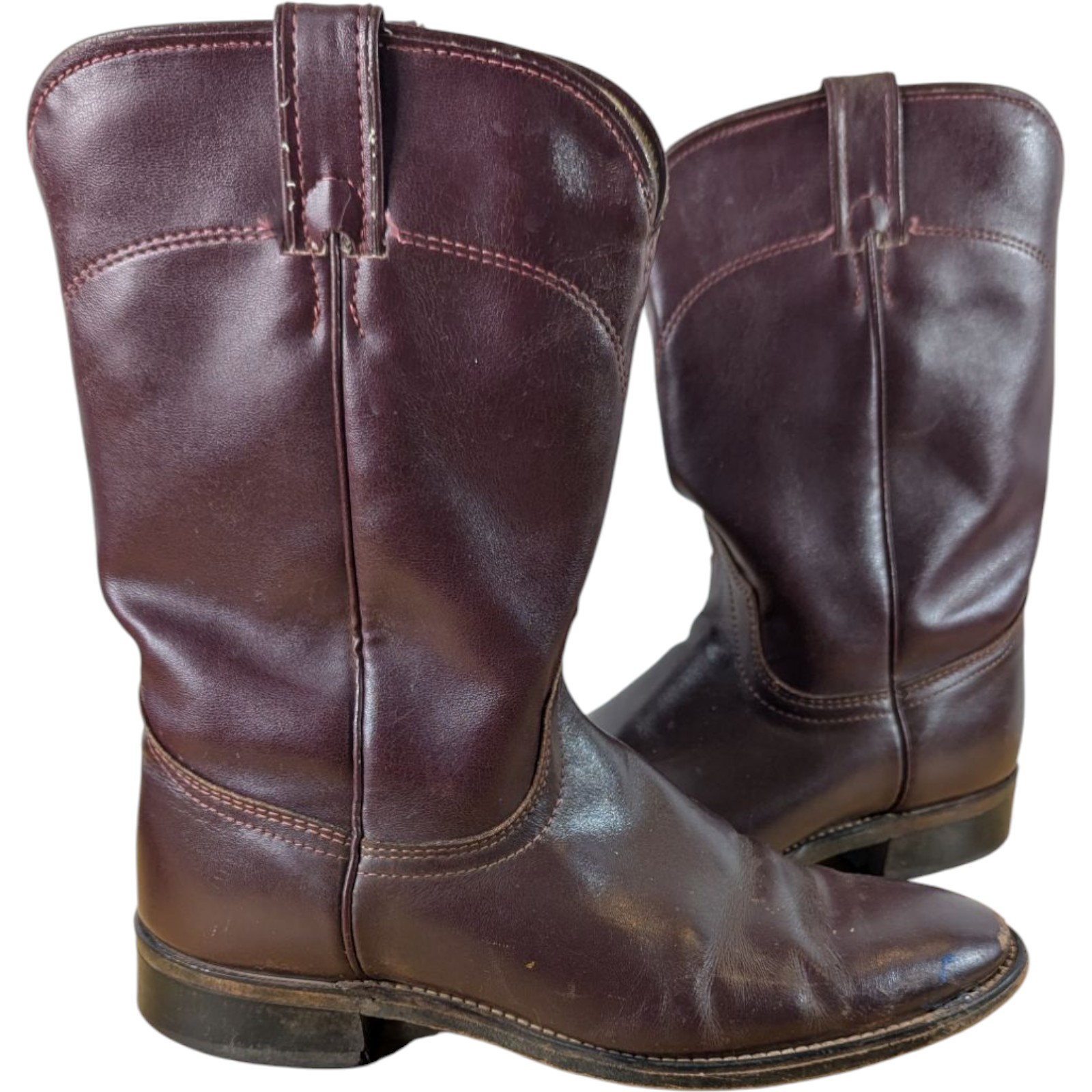 Laredo Cowboy Boots Size 7 D 7D USA Made Burgundy (REPAIRED Flaws)