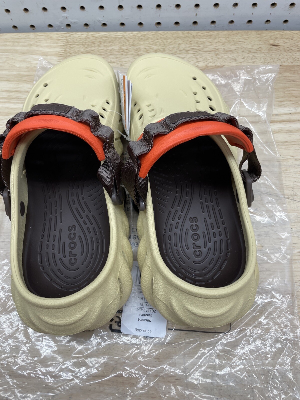 Crocs Echo Clog Sesame Unisex Slip On Comfort 207937-0HX New Multiple Sizes
