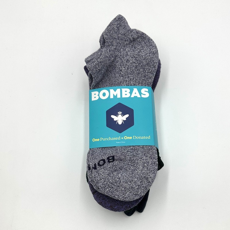 4 pairs BOMBAS Men’s honeycomb Marl Ankle Socks Cushion Size Large Colorful