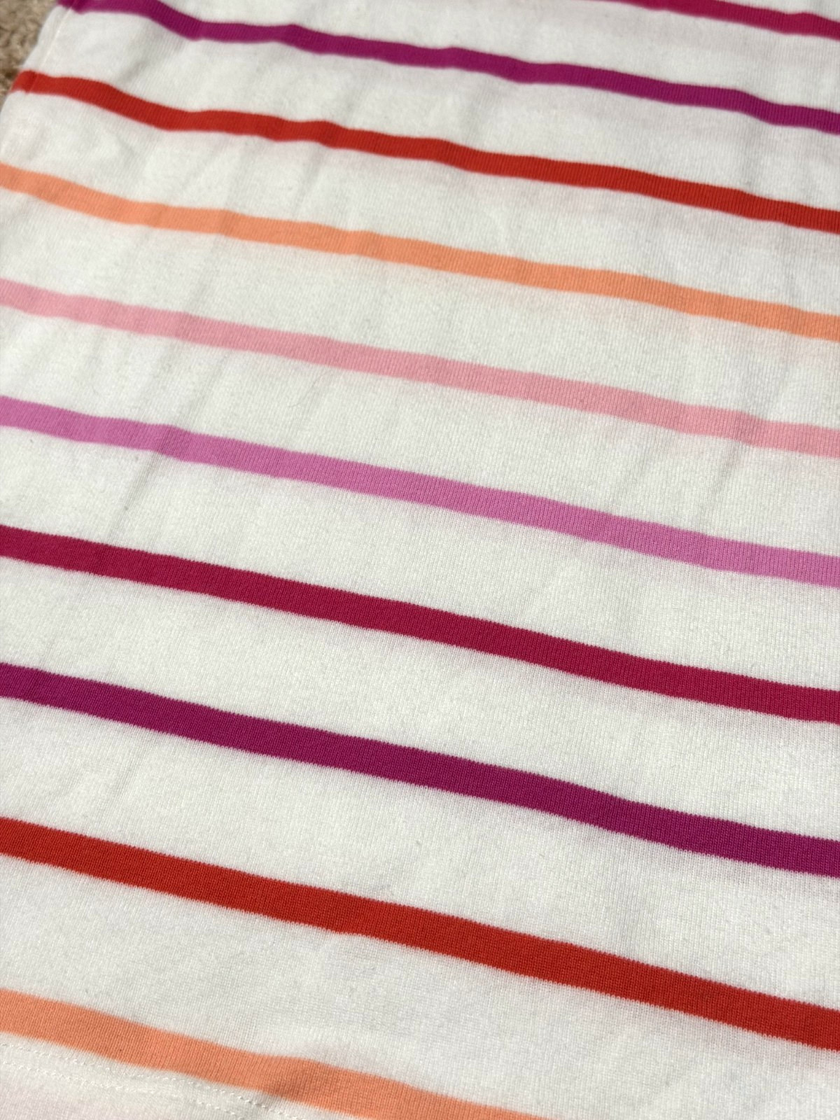 BRAND NEW Tommy Hilfiger Women’s XS Tommy Logo White Pink Stripes T-Shirt