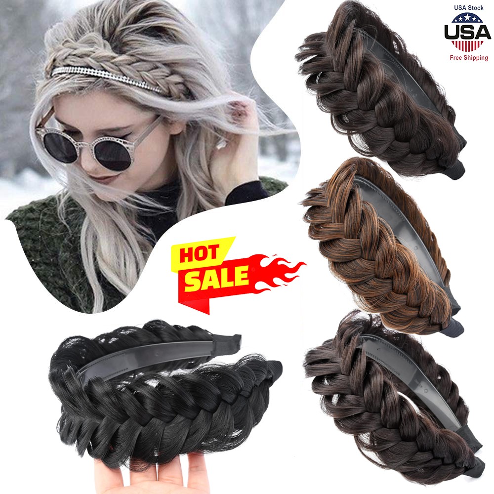 Headband Synthetic Hair Plaited Headband Braid Braided & Teeth Hair Band Beauty