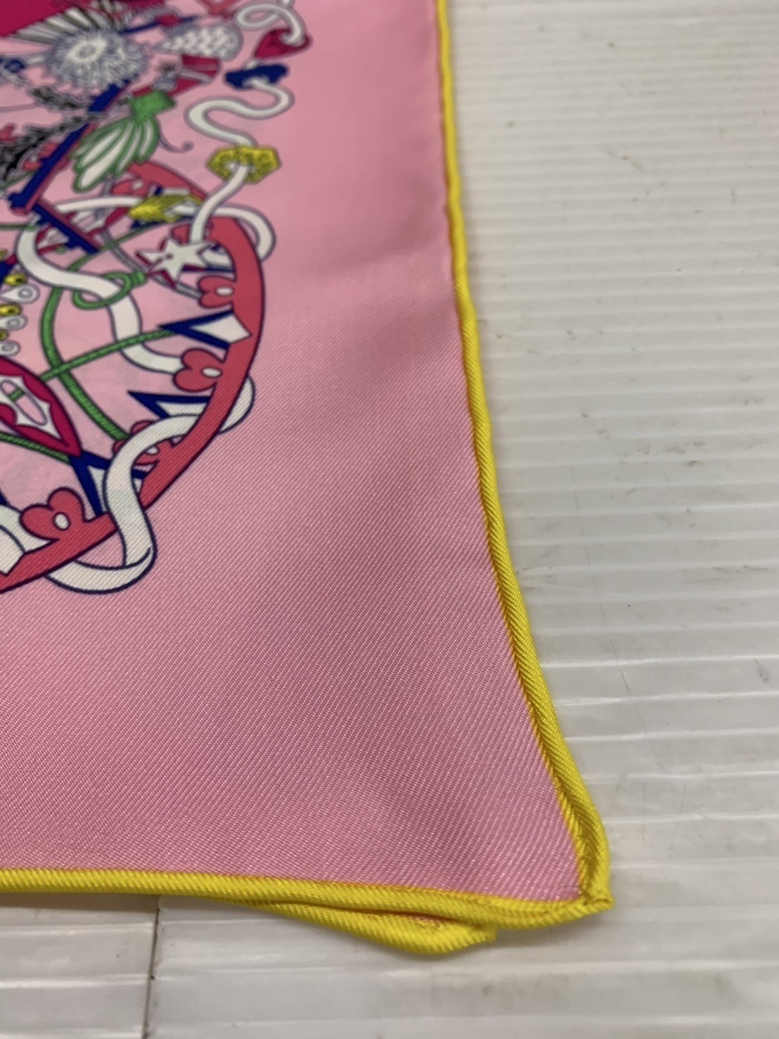 HERMES Carre 90 La Folle Parade Silk Scarf Multicolor Pattern Used