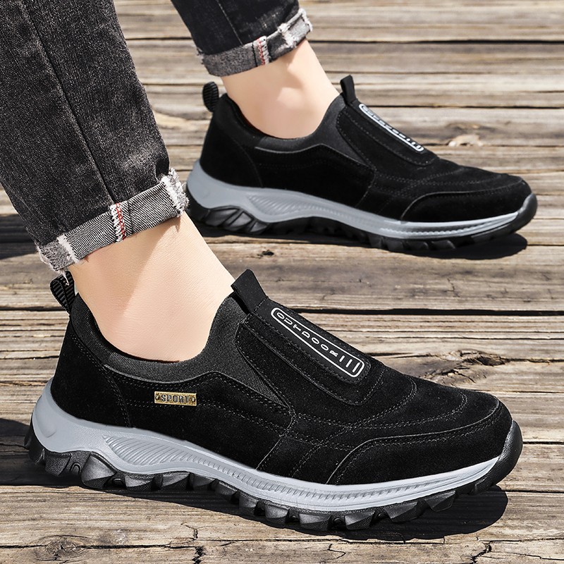 Men’s Slip-On Walking SneakersHiking Orthopedic Slip-On Wide Trail Shoes