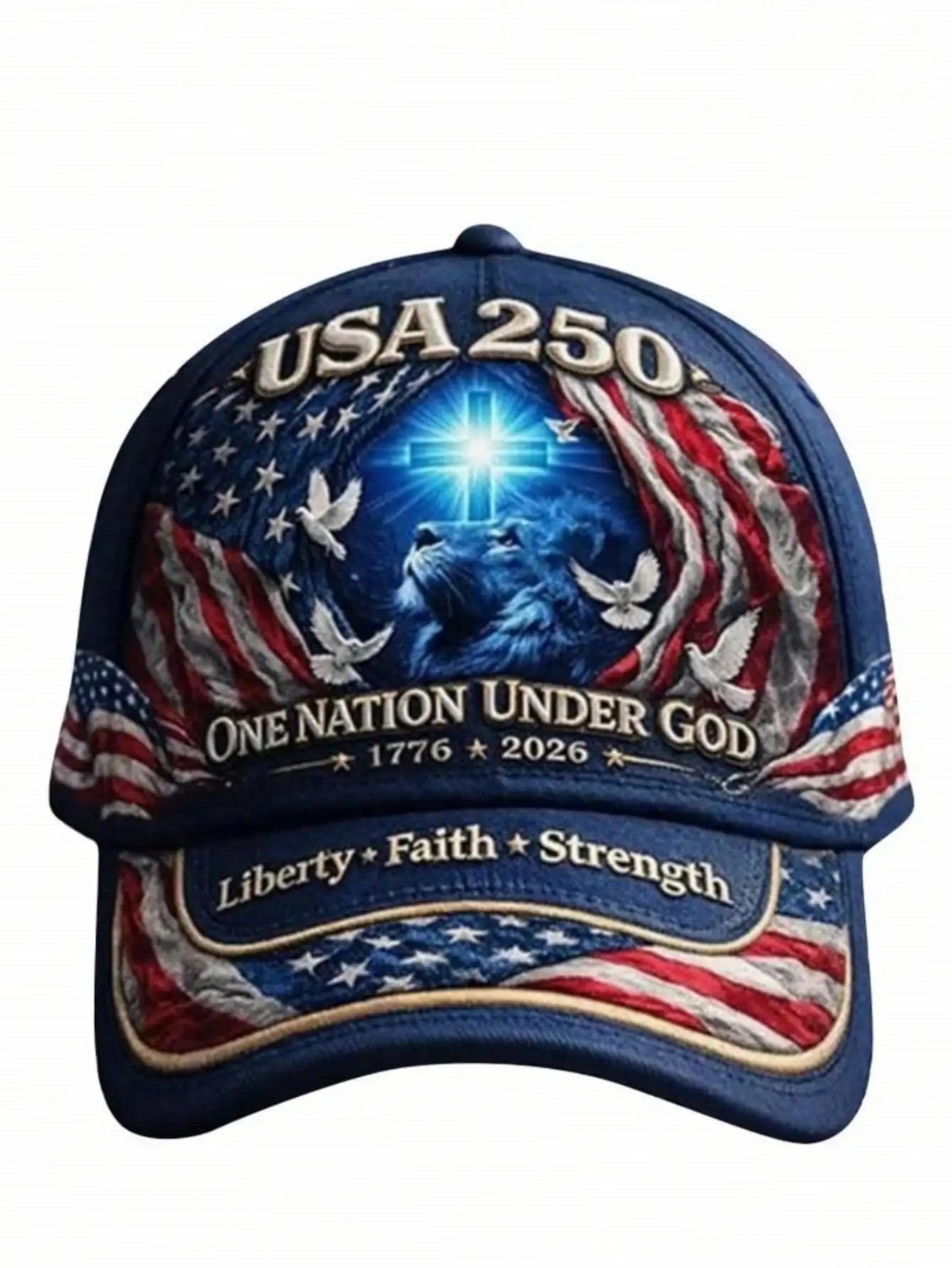 1776-2026 US 250th Anniversary Lion Of Judah Baseball Cap Adjustable One Nation