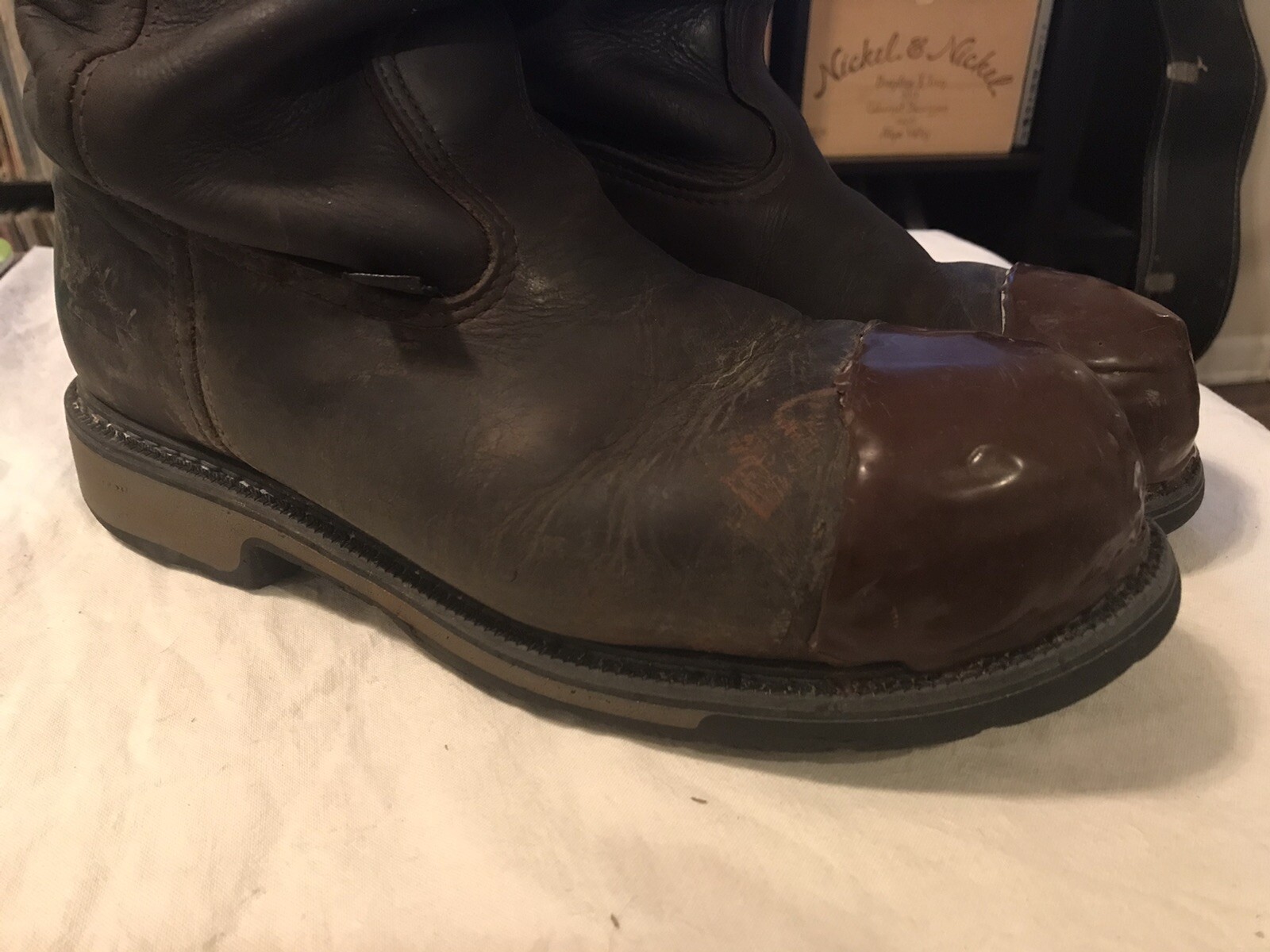 Mens Thorogood Wellington Steel Toe Work Boots sz 9 D Tuff Toe Protection