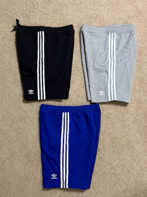 NEW MEN’S ADIDAS ORIGINALS 3 STRIPES TREFOIL SHORTS 10in AUTHENTIC ALL SIZES