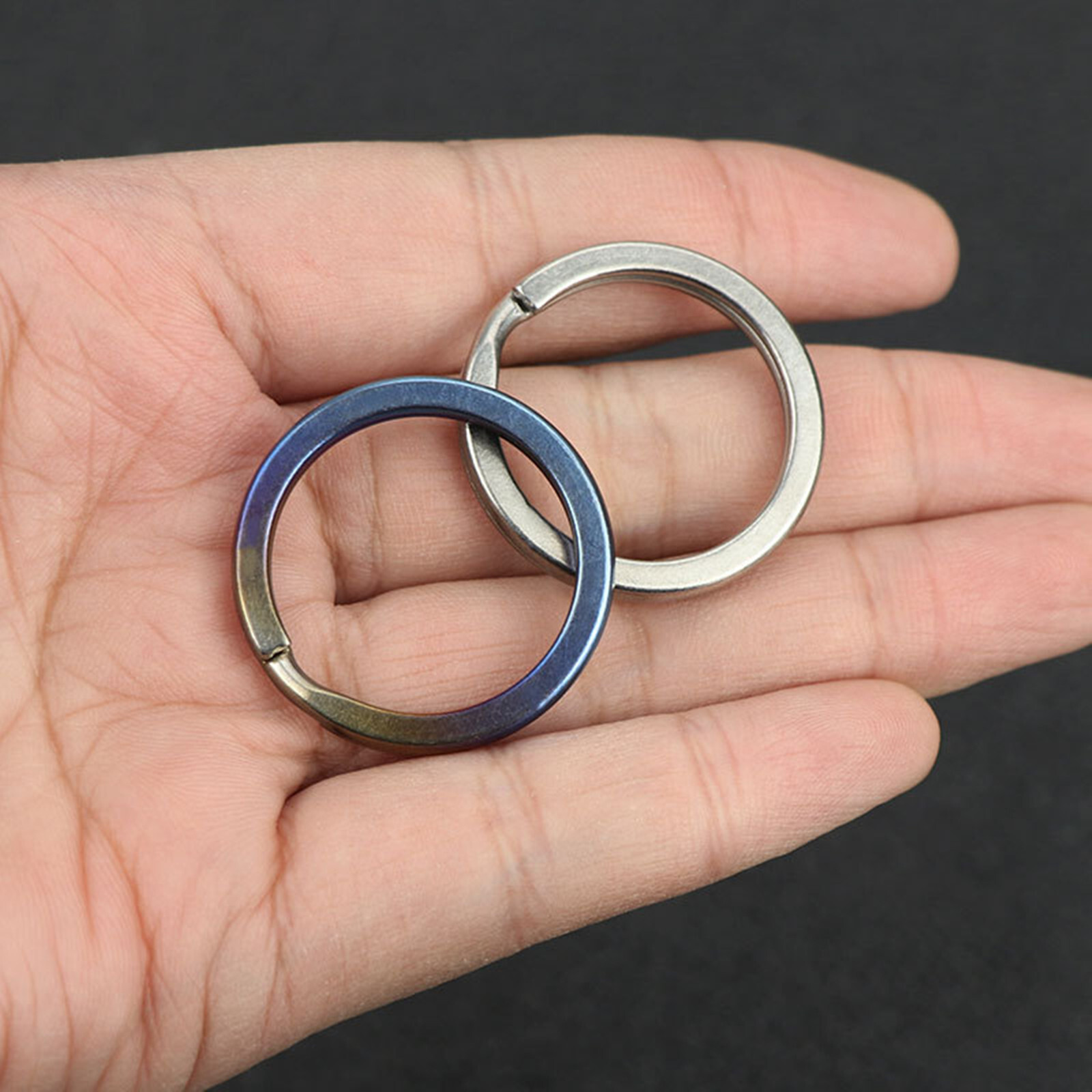 10pcs 10 12 14 -32mm Pure Titanium Split Key Rings Keychain Split Rings keyrings