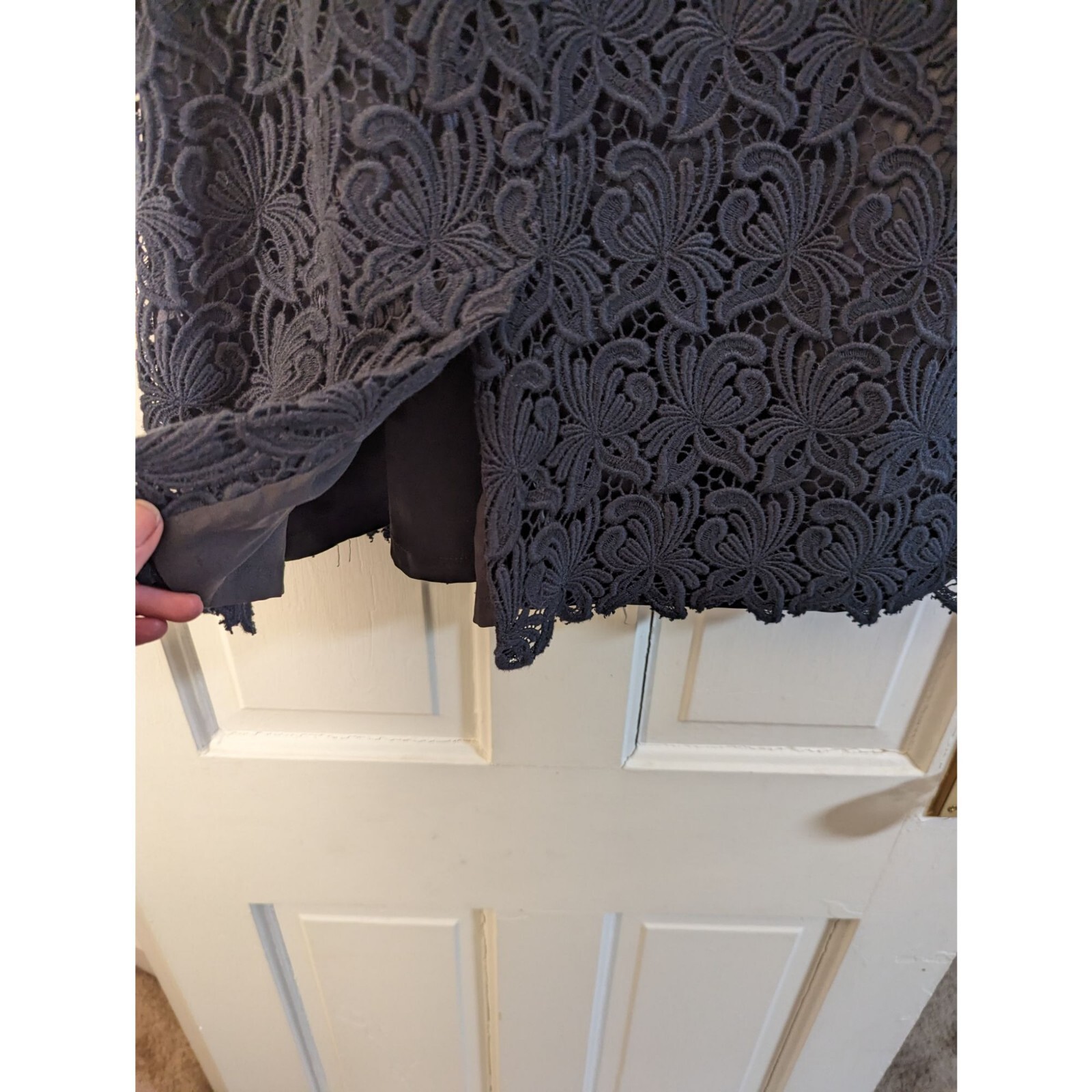 Talbots Black Lace fully lined knee length skirt size 16