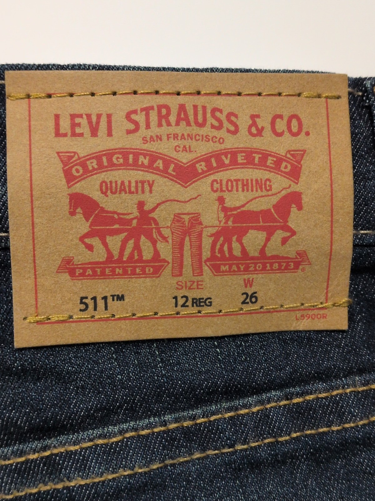 Levi’s 511 Slim Size 12 Regular Boys Denim Shorts Comfort Stretch Adj Waist NWT