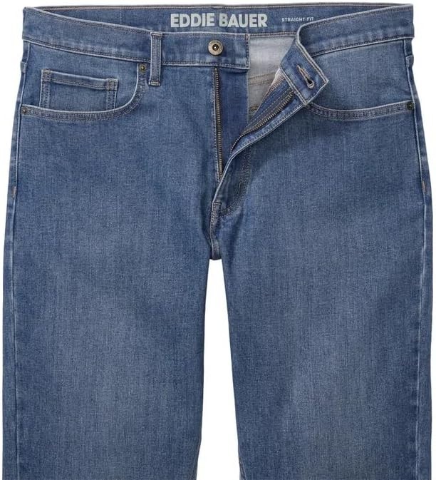 Eddie Bauer Men’s Straight Fit Stretch Jeans, Blue, Size 30X29