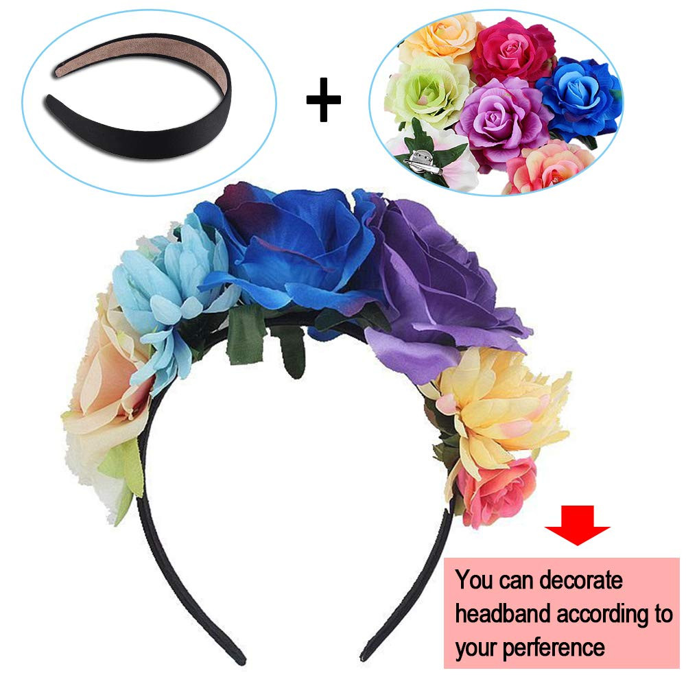 SIQUK 12 Pieces Satin Headbands 1 Inch Wide Non-Slip Headband Colorful Headbands