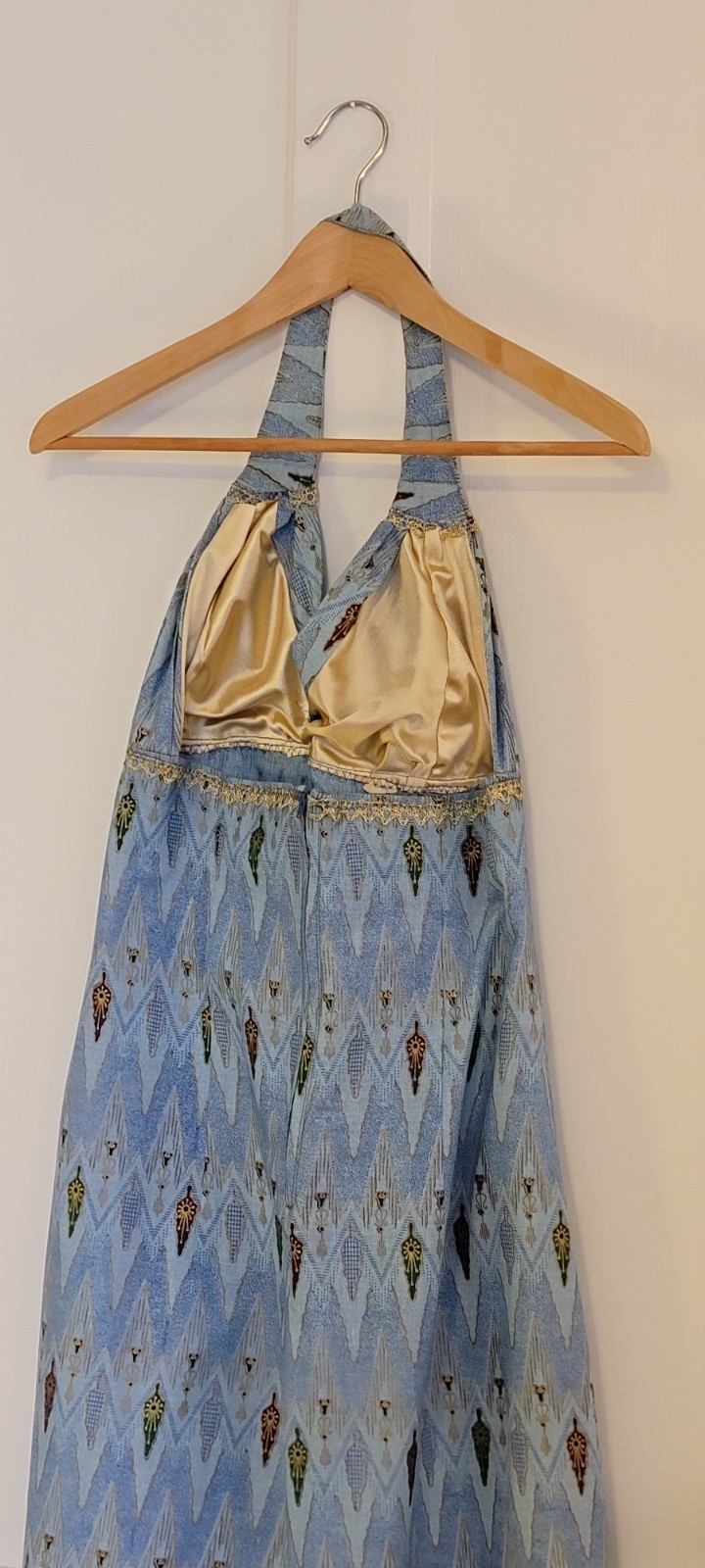Handcrafted Regal Summer Halter Dress – Size 4