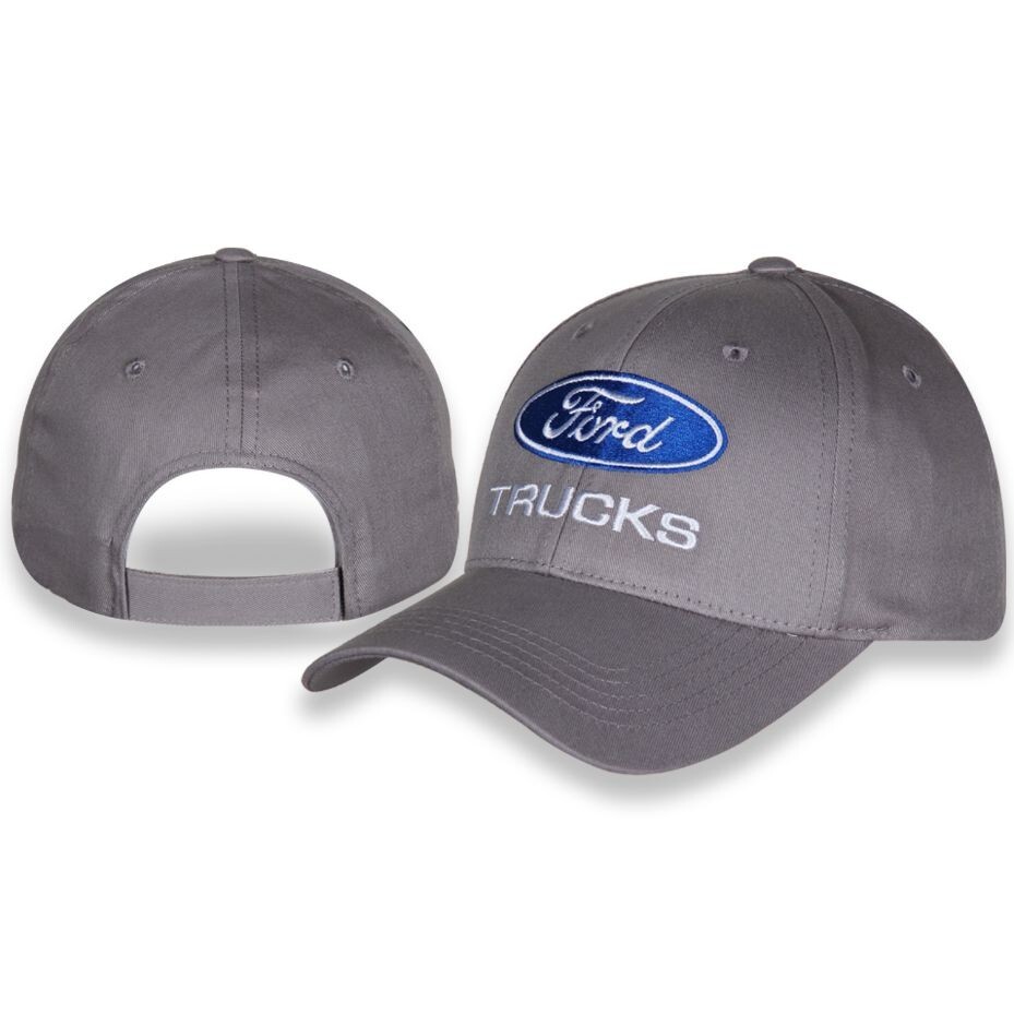 CHECKERED FLAG SPORTS FORD TRUCKS LOGO EMBROIDERED GRAY STRUCTURED HAT