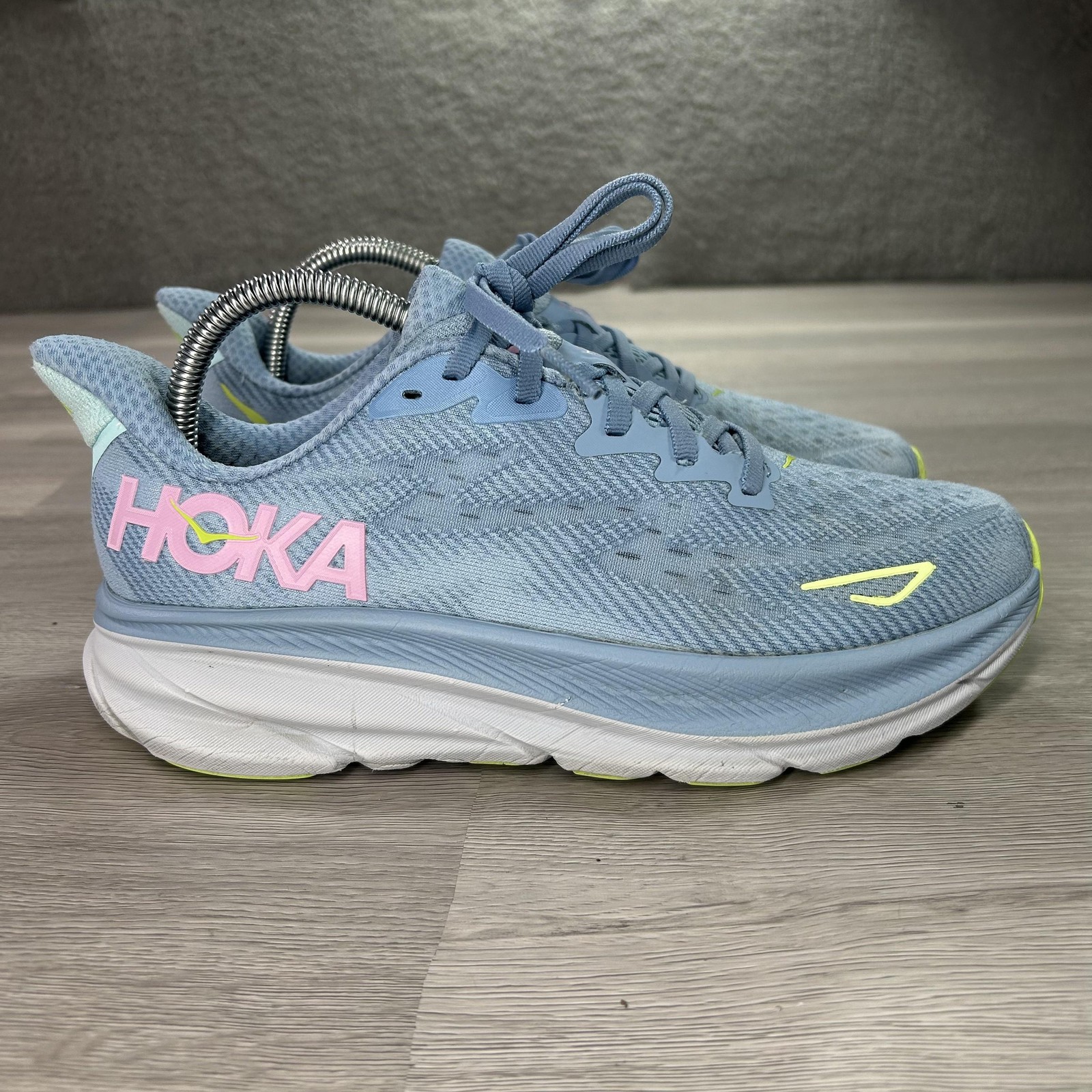 Hoka One One Clifton 9 Running Shoes Womens Size 8.5 Blue Cushioned 1127896 DNK