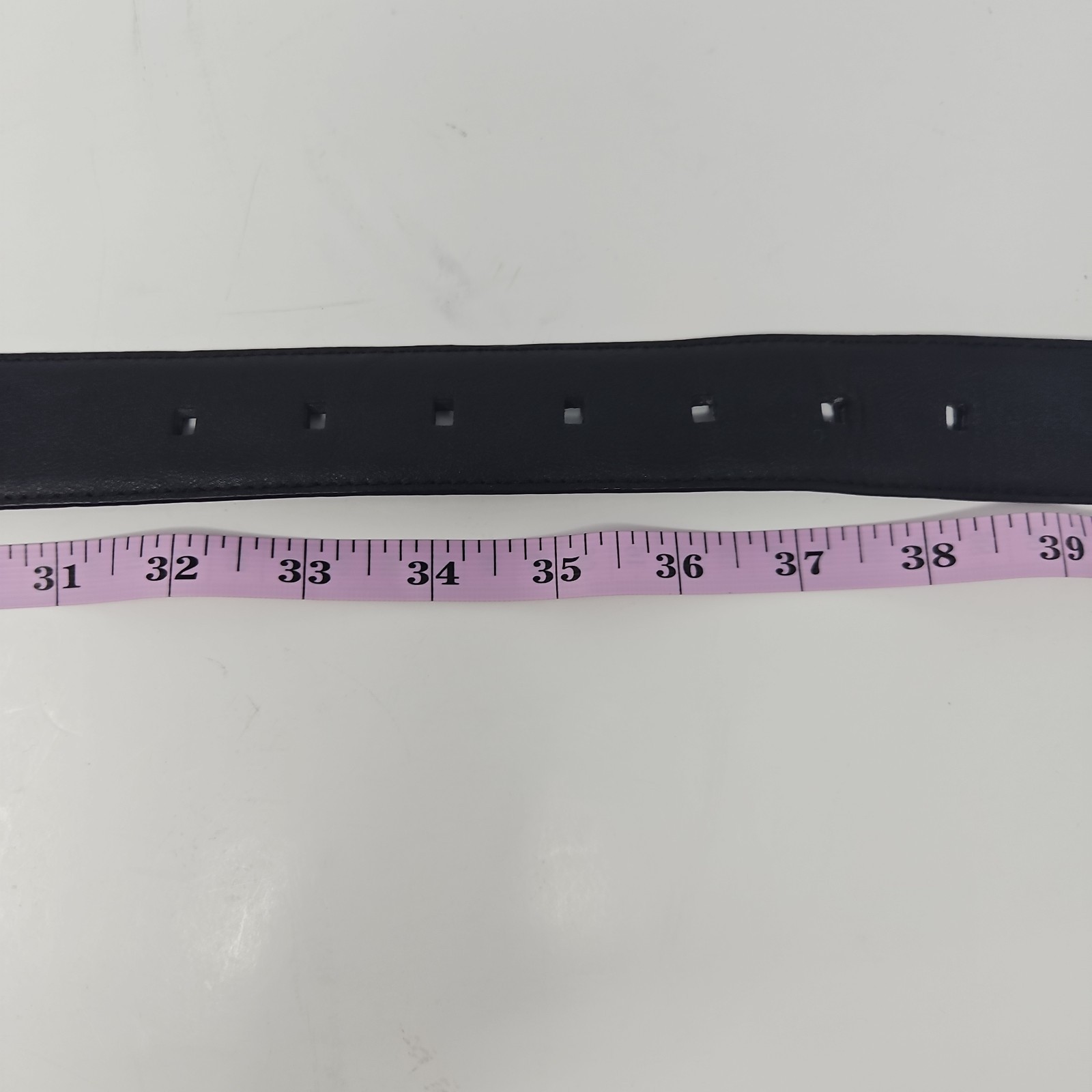Guess Belt Mens Medium 34-36 Black Synthetic Leather Black Buckle BQCD
