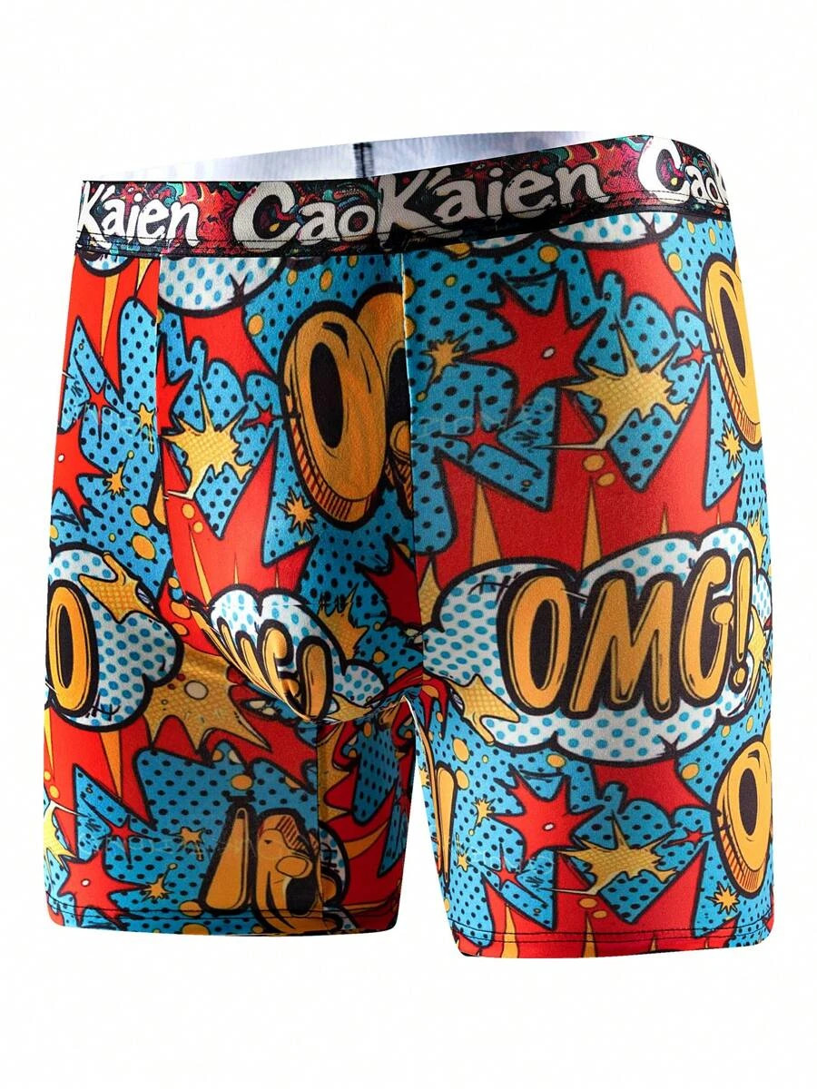 10 Pcs/Pack Men’s Thin Printed Graffiti Pattern Boxer Brief