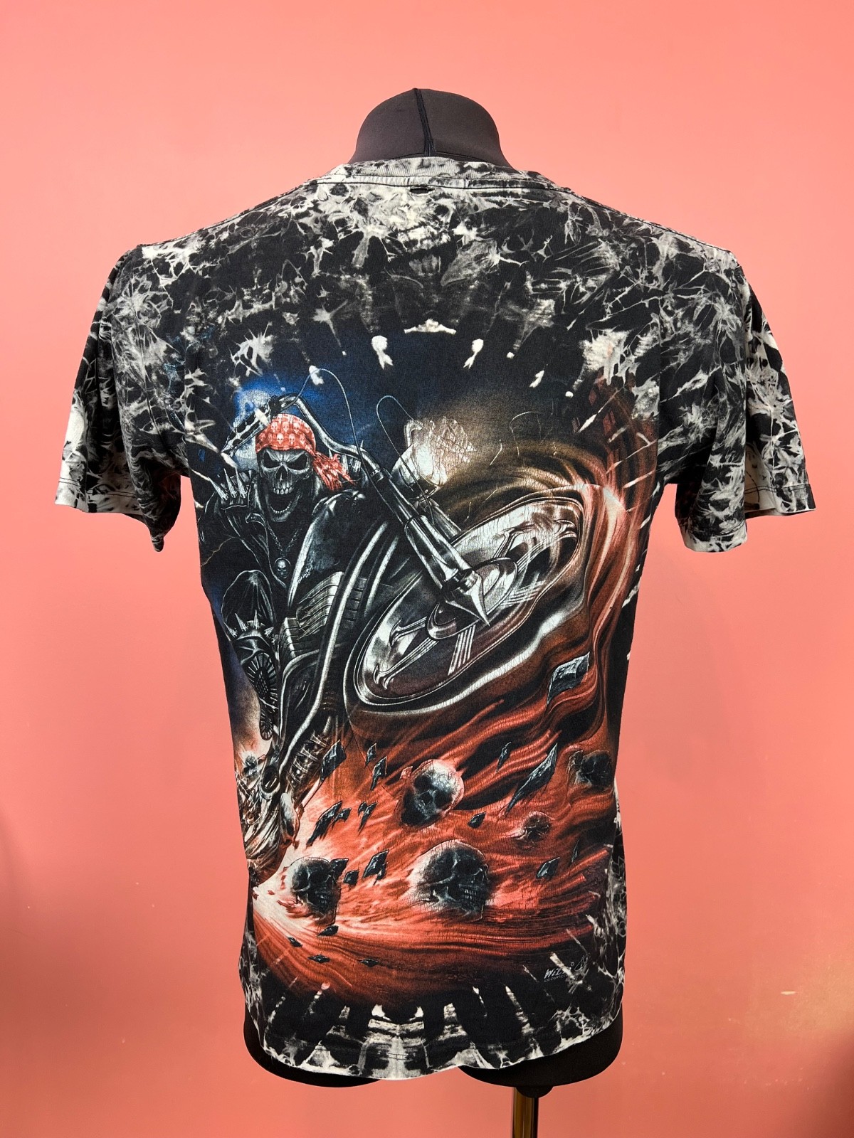Skull wild tee shirt streetwear hype moto vintage custom men’s S