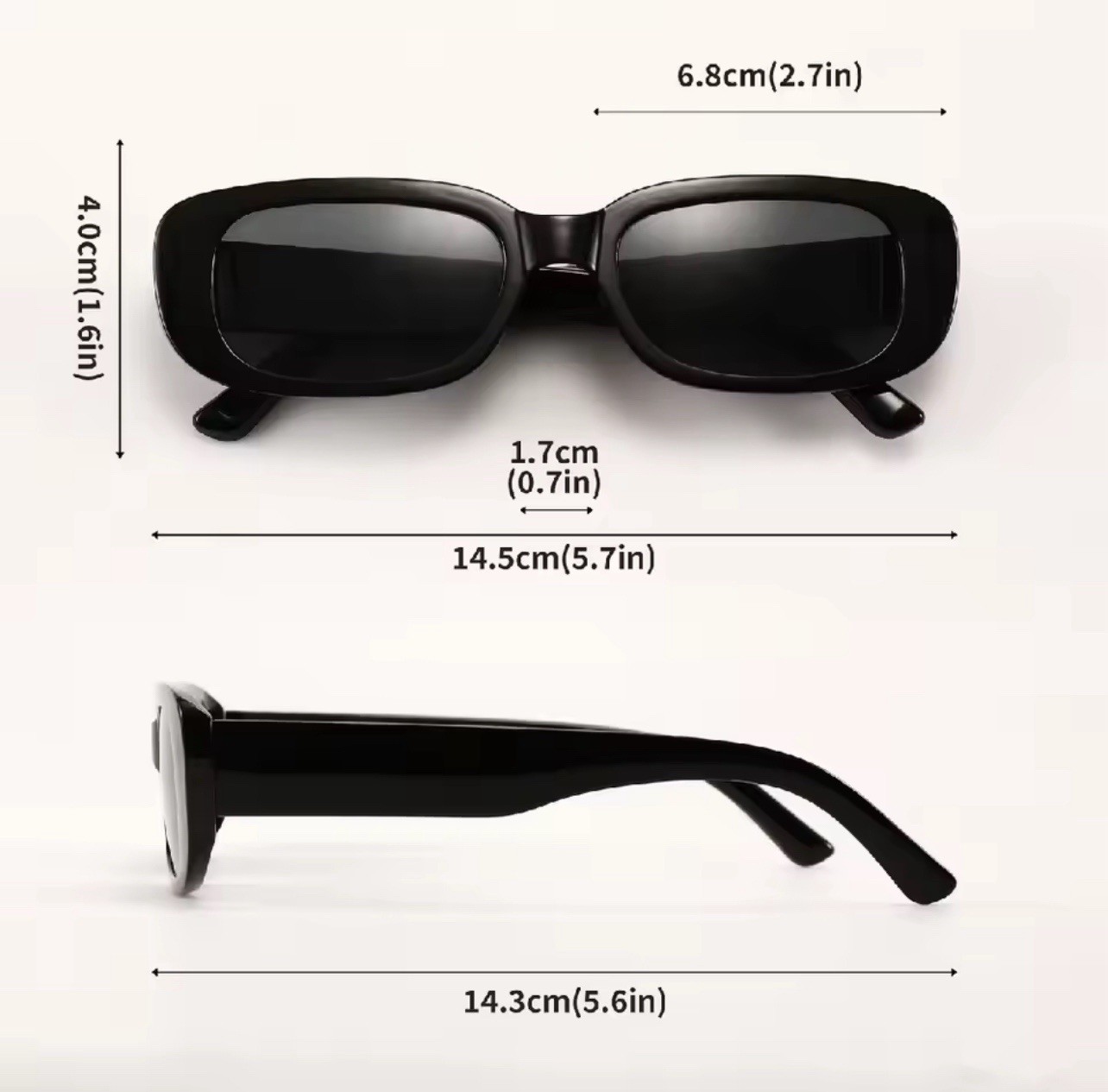Bad Bunny Rectangle Black Sunglasses Men Women Celebrity Fashion UV400 Trendy