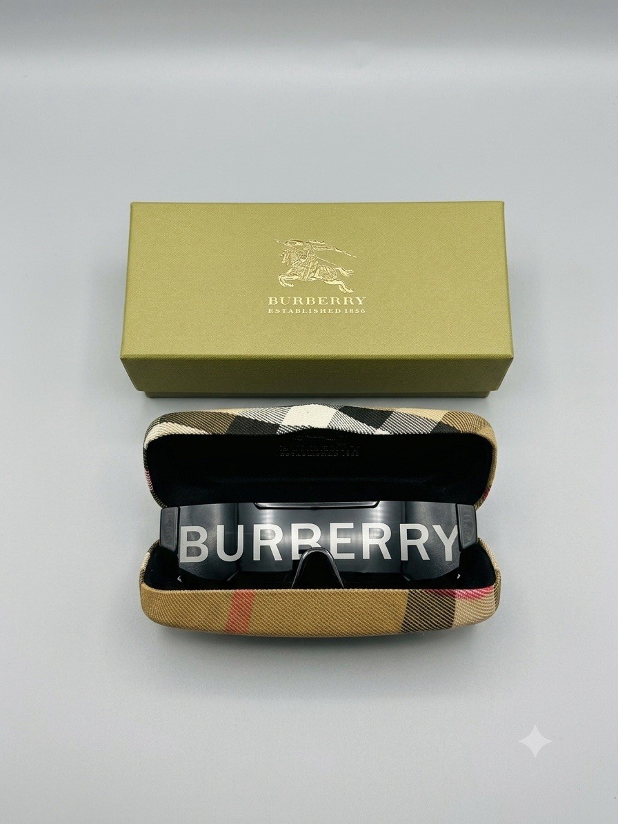 Burberry Women’s Shield Sunglasses Black Plastic Frame Brown Tinted Lens w/ Case