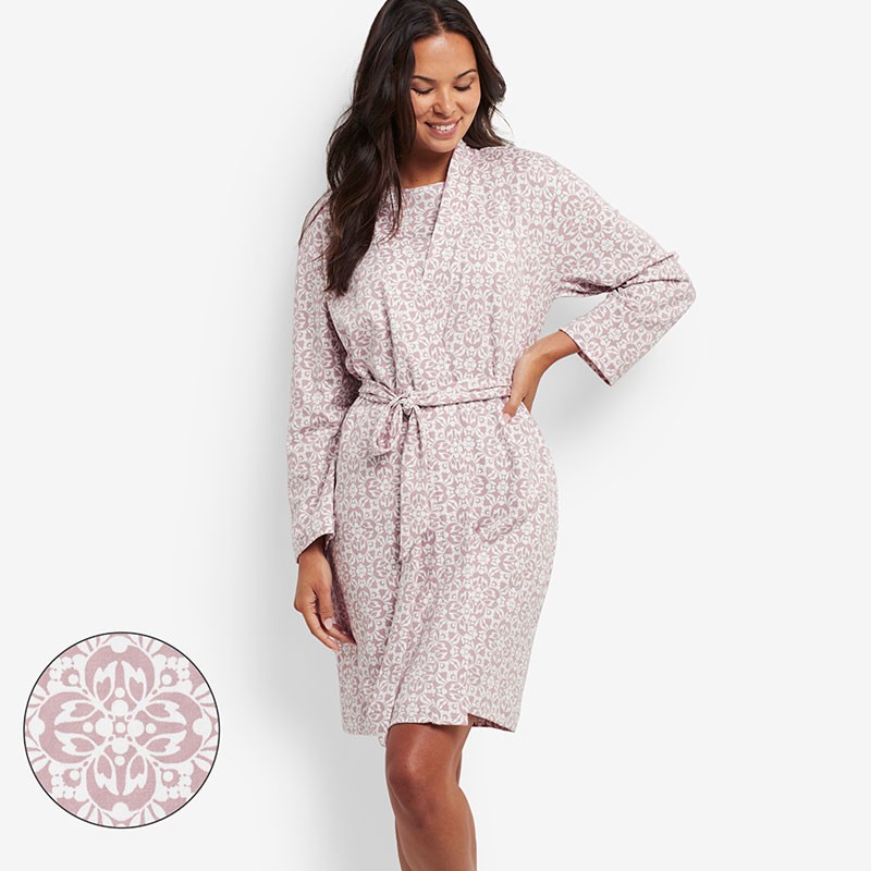 Printed Pima Cotton Women’s Kimono Robe