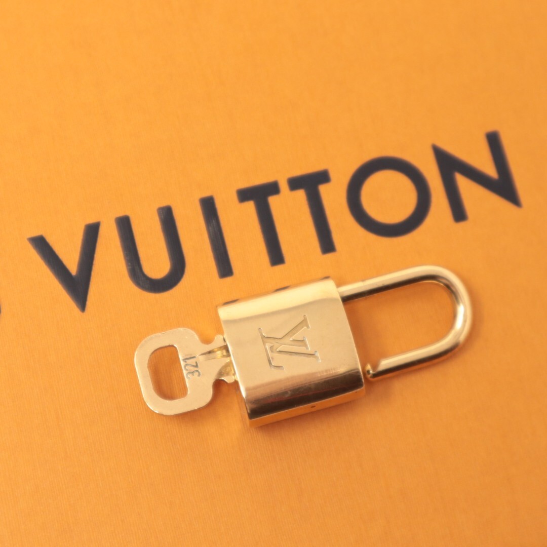 LOUIS VUITTON PadLock Lock & Key Brass Gold Authentic Number random Japan