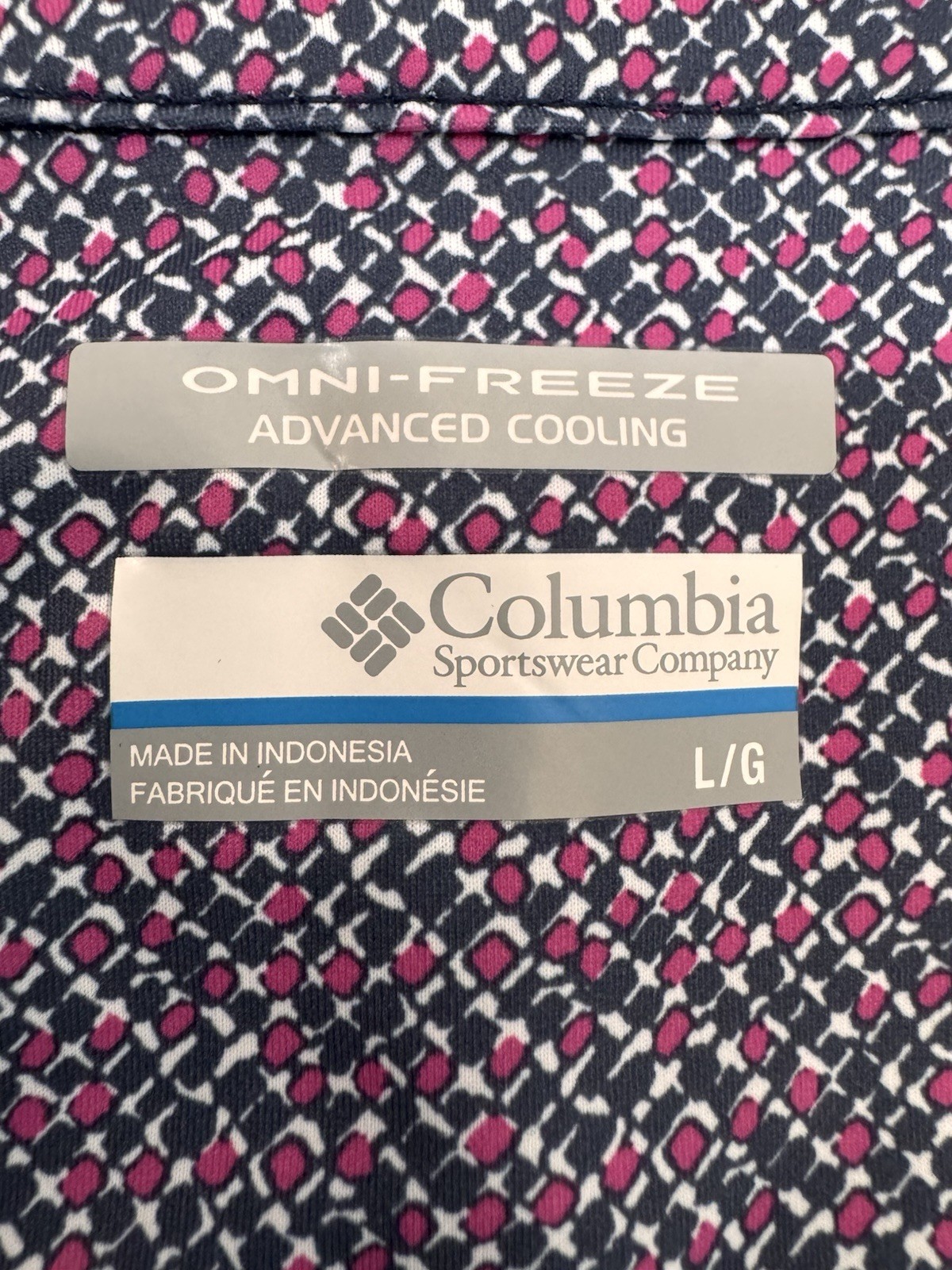 Columbia Purple Printed Sleeveless Cold Bay Dress Size Large Lightweight Stretch
