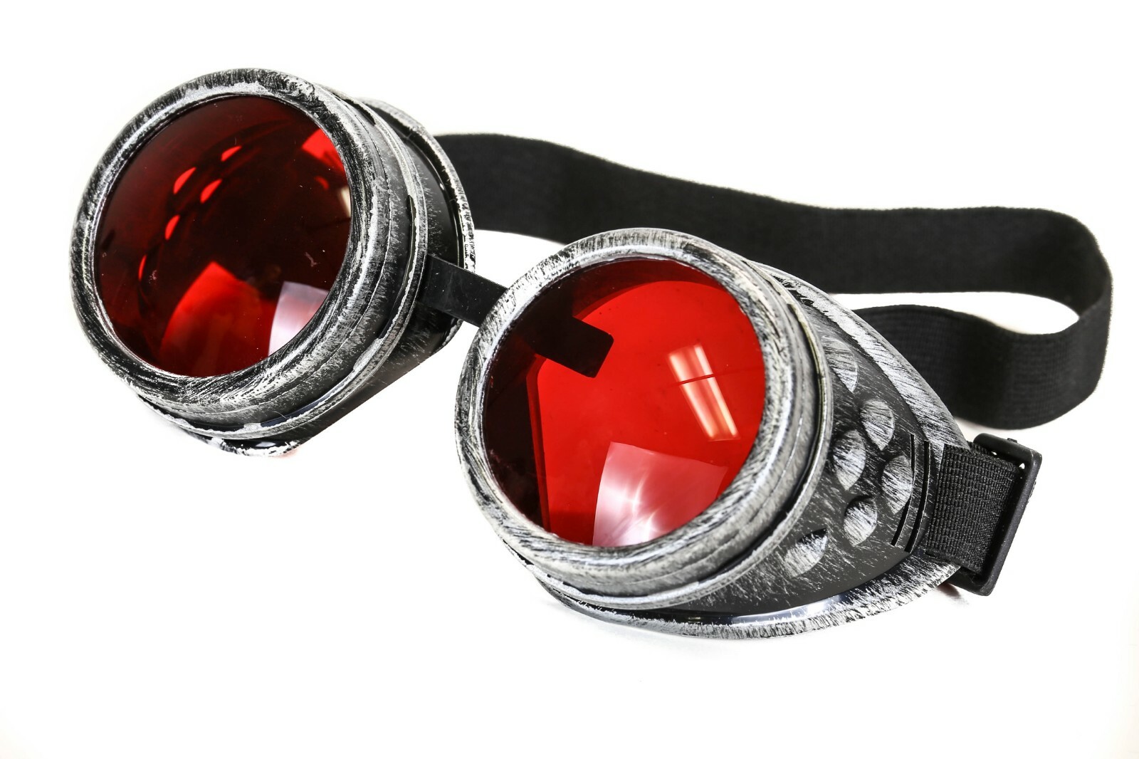 Red Lens Victorian Steampunk Goggles Glasses Welding Cyber Punk Gothic Cosplay