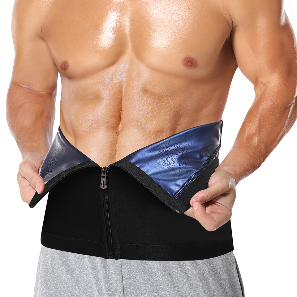 Mens Waist Trainer Abdomen Reducer Sauna Body Shaper Sweat Trimmer Belly Belt