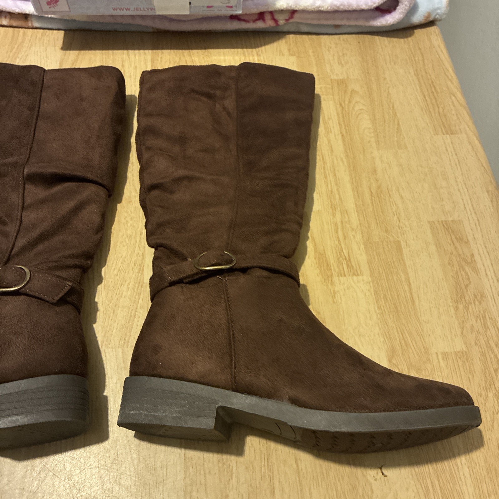 New $70 Jellypop Morgania Brown Suedelike Zip Up Women’s Boots Size 6m