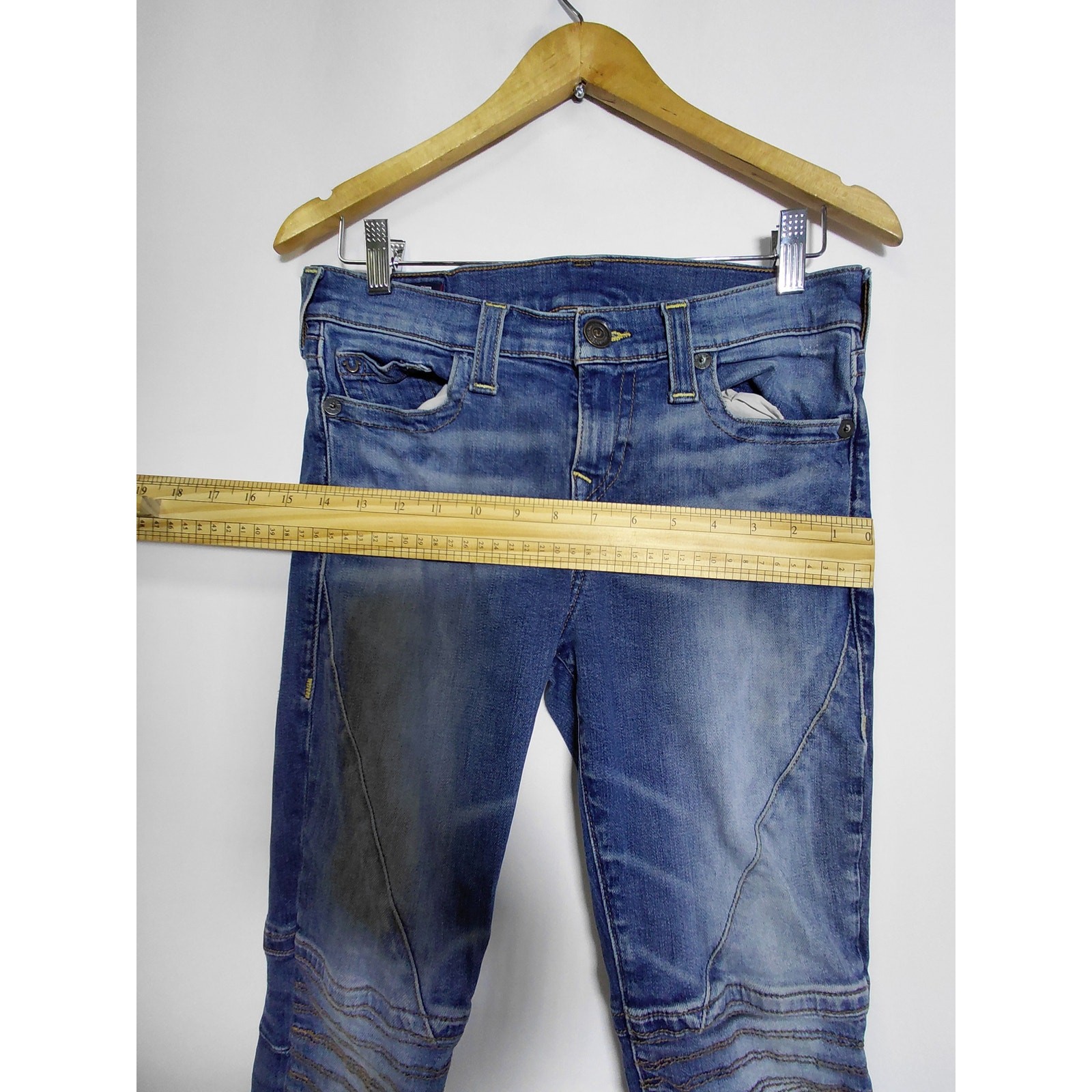 True Religion Halle Mid Rise Super Skinny Jeans Blue Mid (10-12 in) Size 29