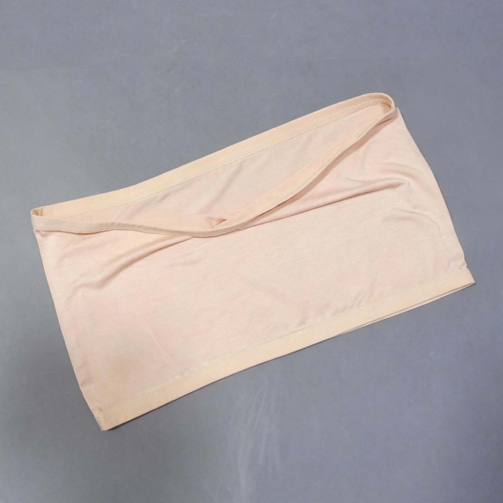Women Strapless Modal Cotton Bandeau Bra Anti Slip No Pad Plus Size Summer Crop