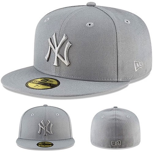 New Era New York Yankees 5950 Fitted Hat MLB Basic Solid Color Storm Gray Cap