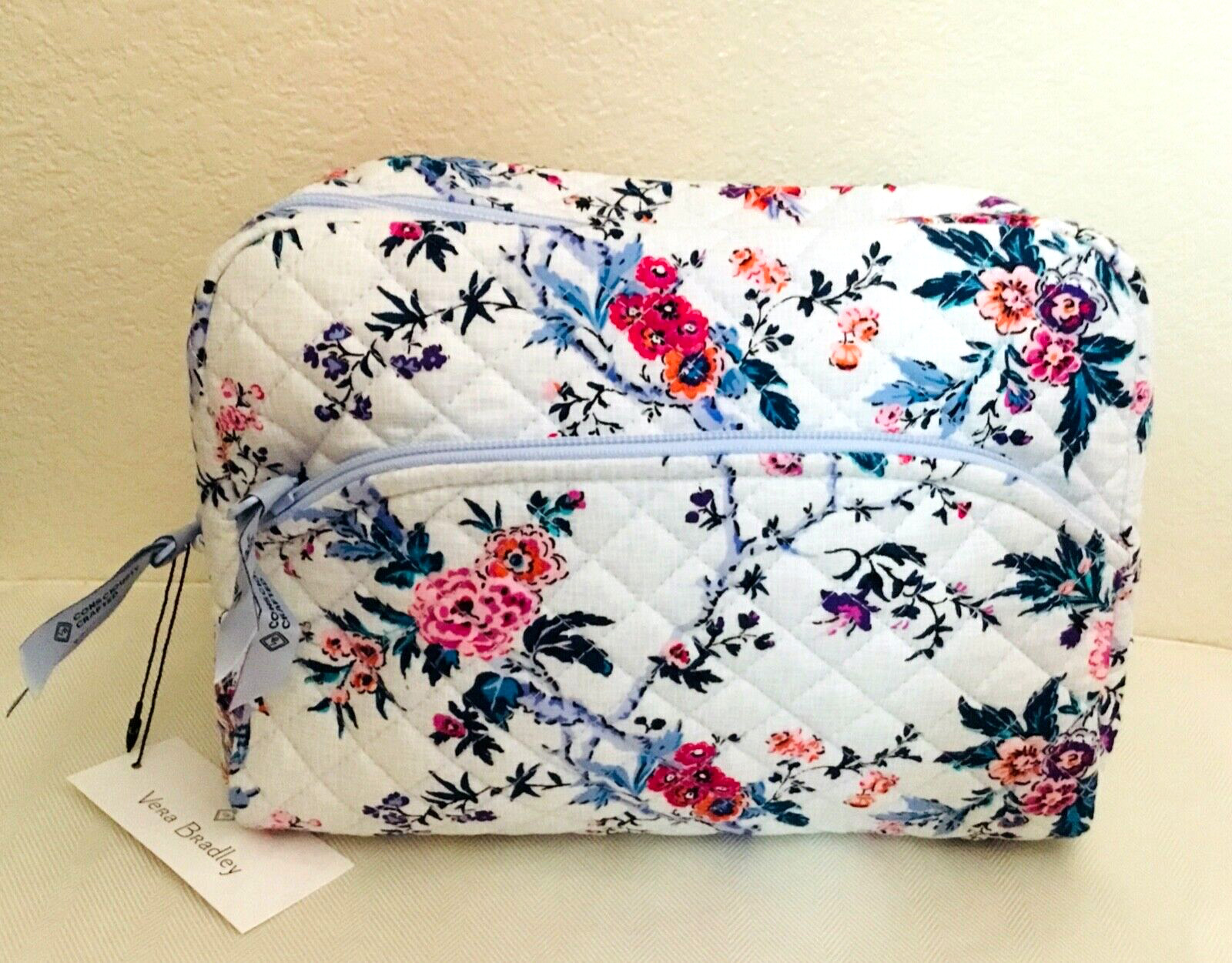 Vera Bradley ~ “Magnifique Floral” ~ Large Cosmetic Bag ~ Cotton ~ NWT